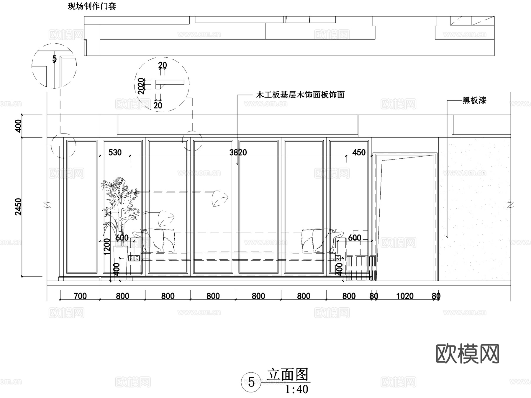 现代风格四室两厅大平层室内家装CAD施工图cad施工图
