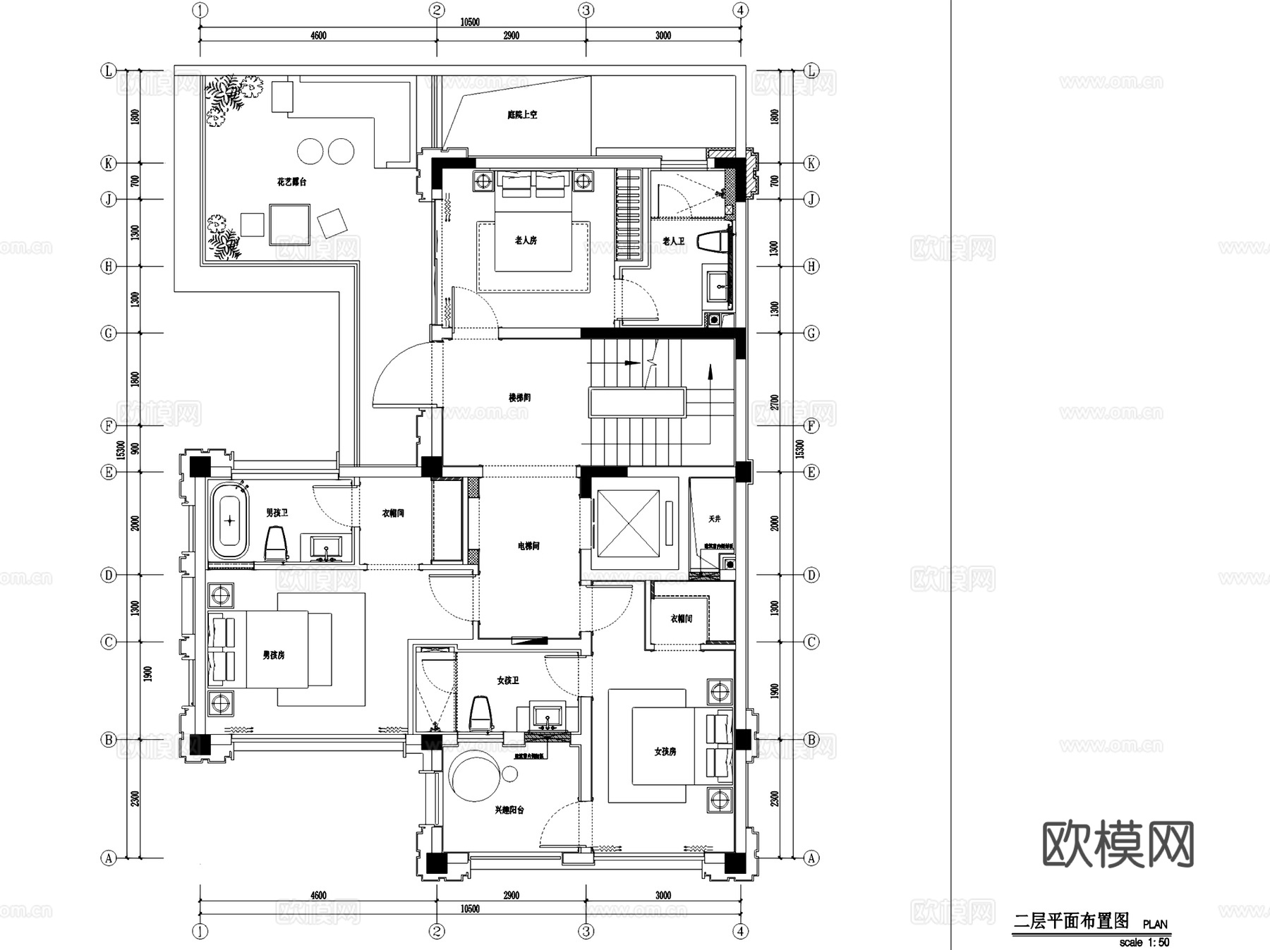 重庆金科九曲河独院端户样板房三层别墅室内家装CAD施工图整套cad施工图