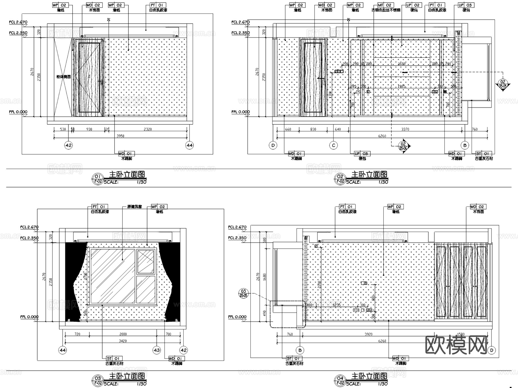 济南银盛泰·瑞公馆130户型三室两厅两卫室内家装CAD施工图cad施工图