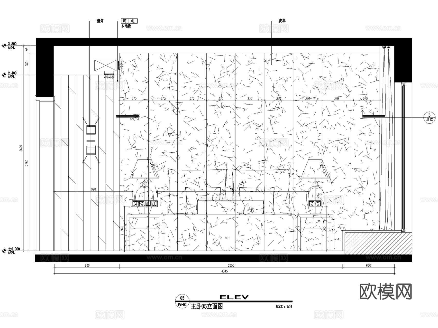 水岸清华北欧风三室两厅两卫室内家装CAD施工图cad施工图