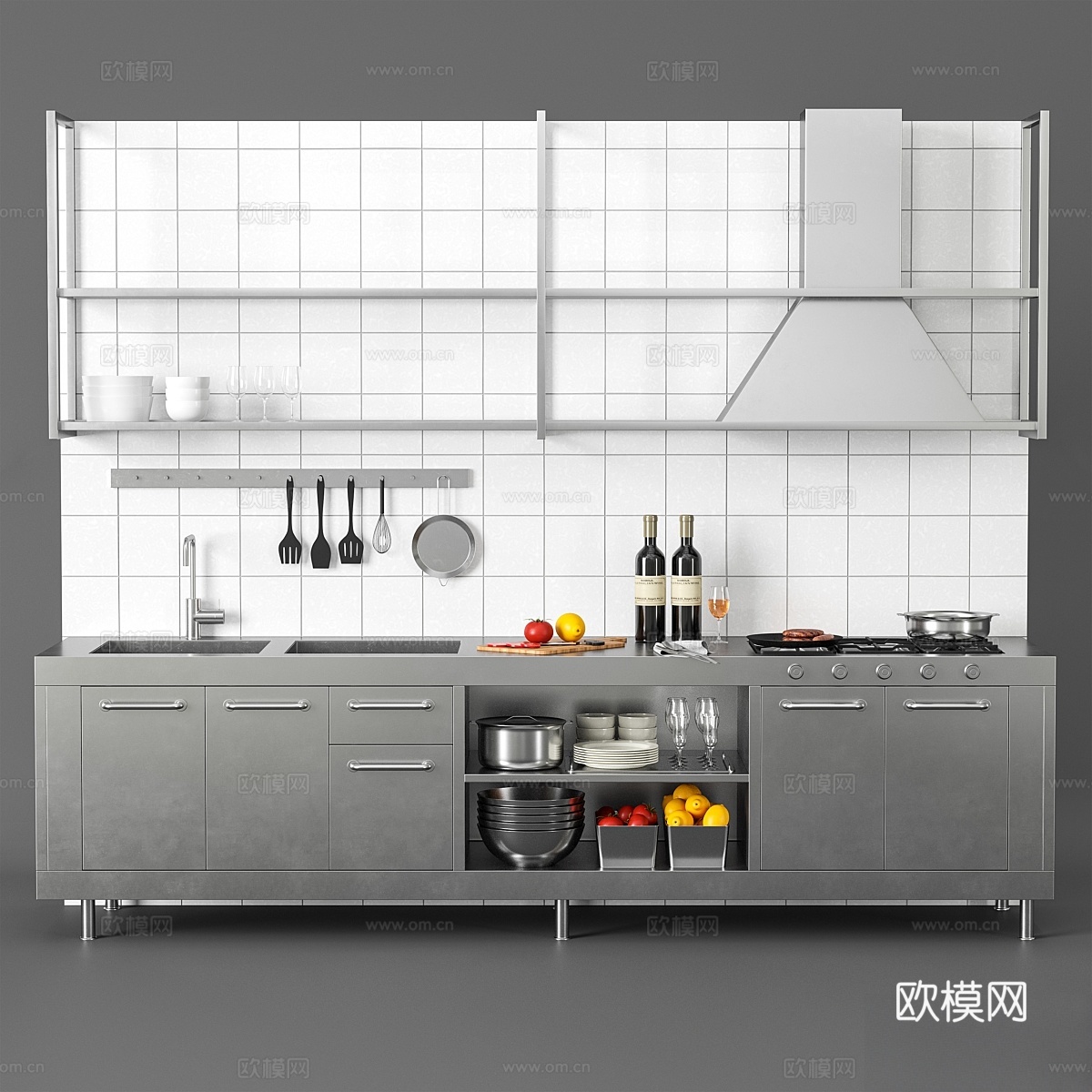 餐厅厨房23d模型下载