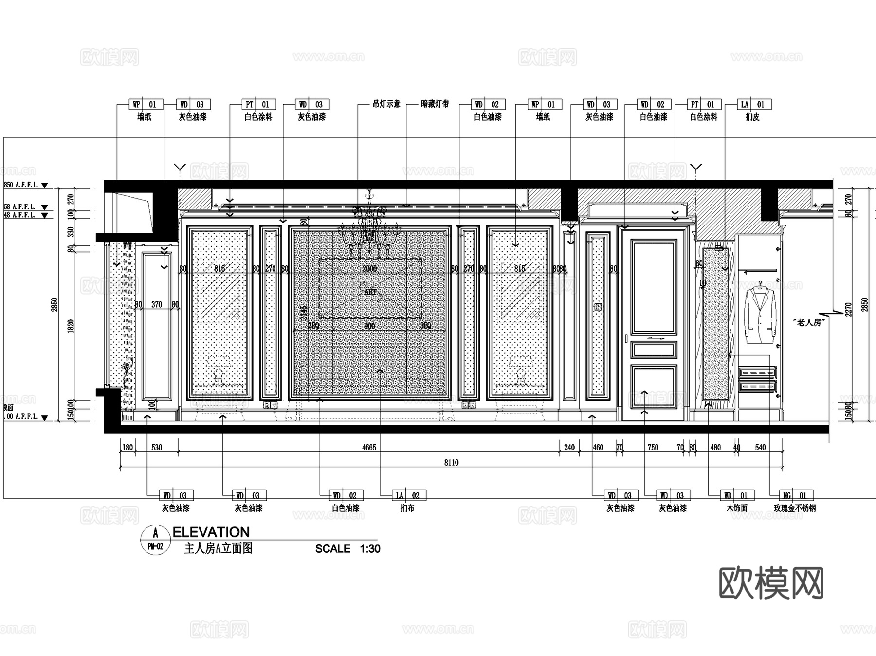 昆明海伦国际9#1座301户型样板房室内家装CAD施工图整套cad施工图