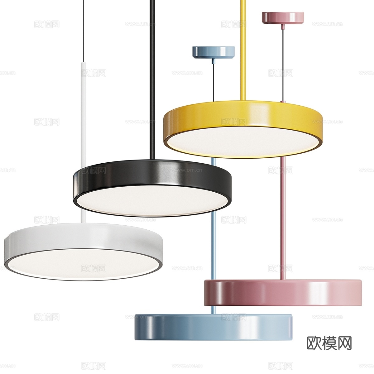 北欧马卡龙吊灯3d模型下载