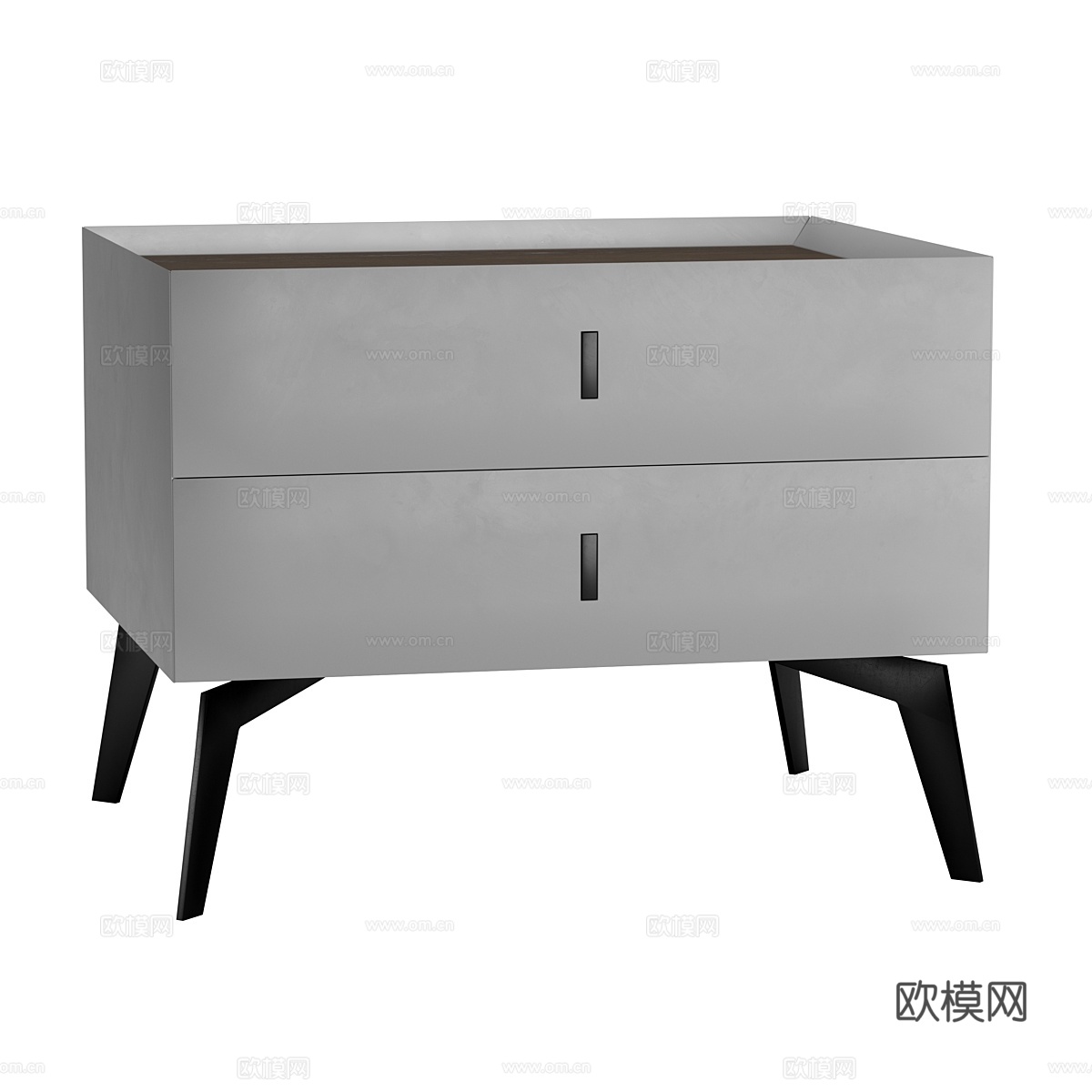 浅灰色床头柜3d模型