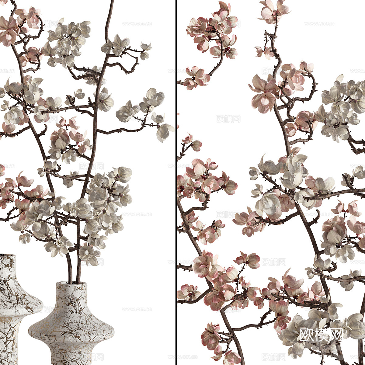 新中式花瓶花艺3d模型下载（渲染图3）