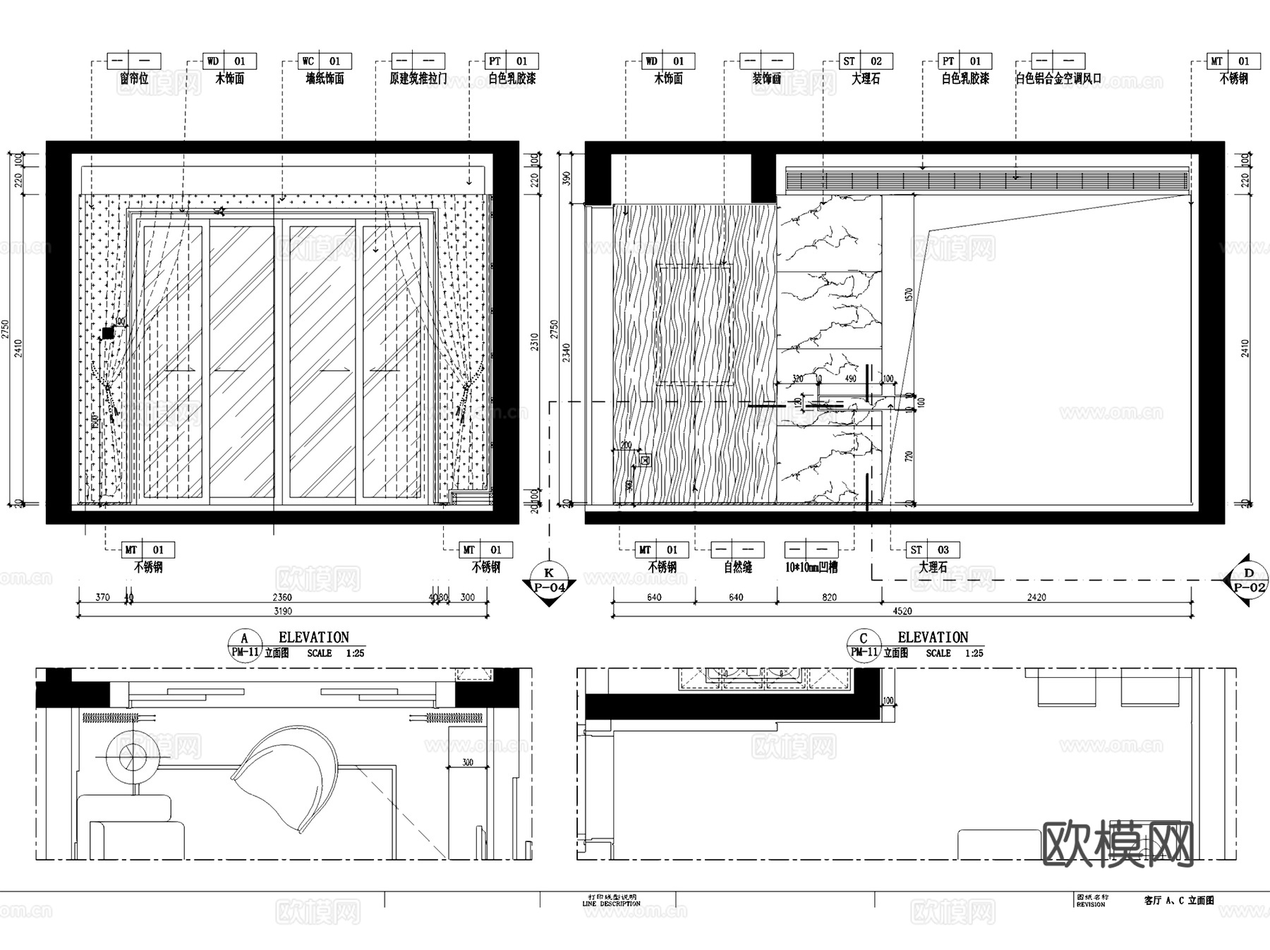 华日城市理想B6户型样板房两室两厅室内家装整套+3Dmaxcad施工图