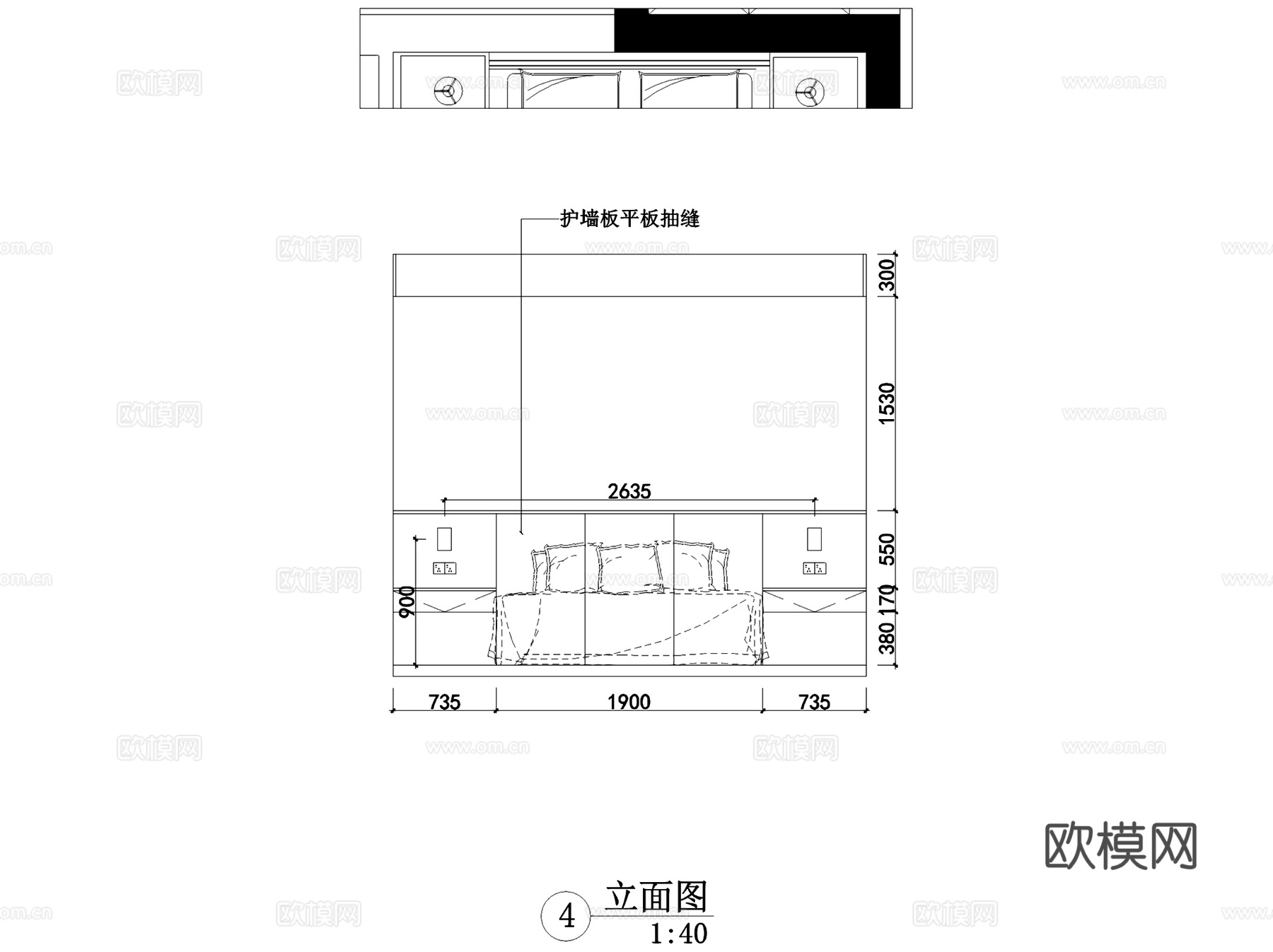 现代风格四室两厅大平层室内家装CAD施工图cad施工图