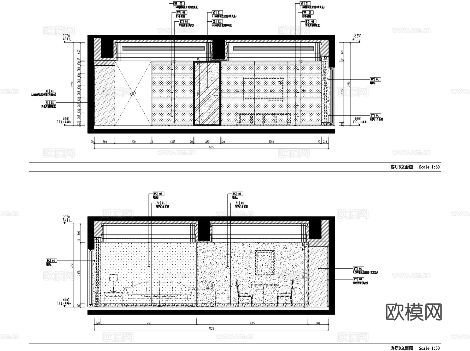 上海东樱C-3户型三室两厅样板房室内家装CAD施工图cad施工图