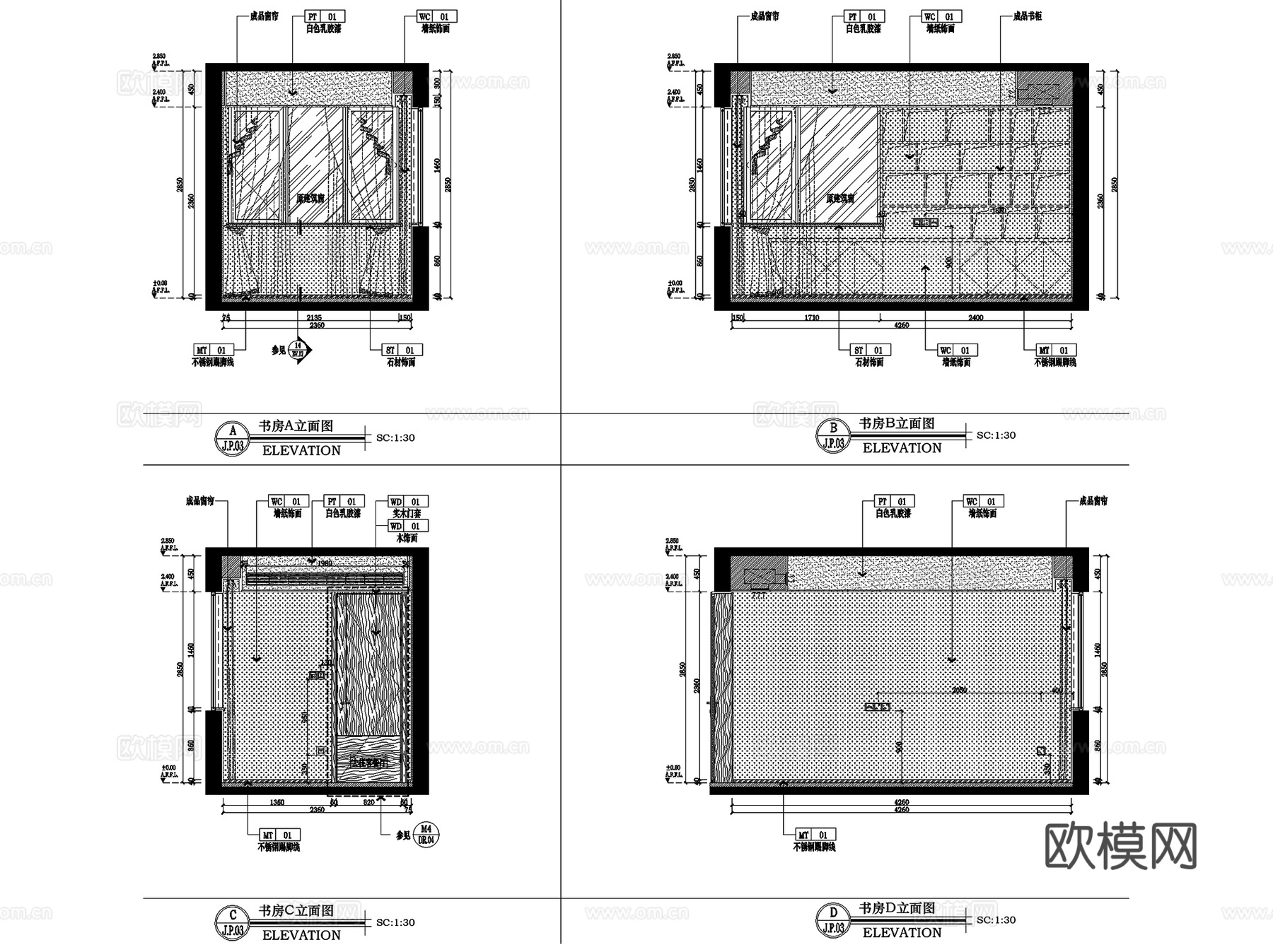 新中式广西建发五象湖央玺J户型样板房室内家装CAD施工图整套cad施工图