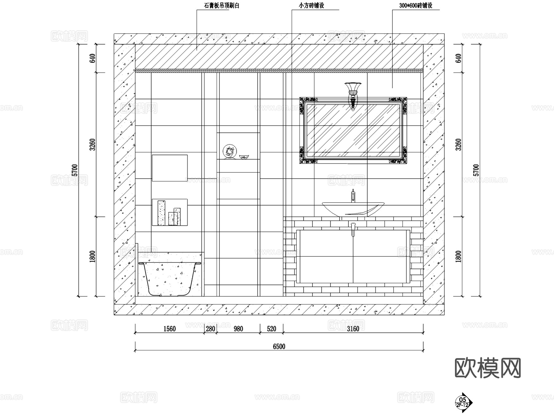 丽湾域43#402北欧风二层别墅室内家装CAD施工图cad施工图