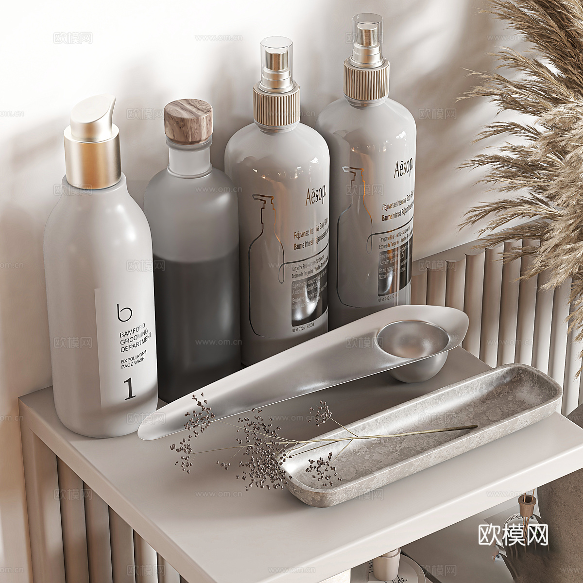 现代奶油风饰品摆件组合3d模型下载（渲染图3）