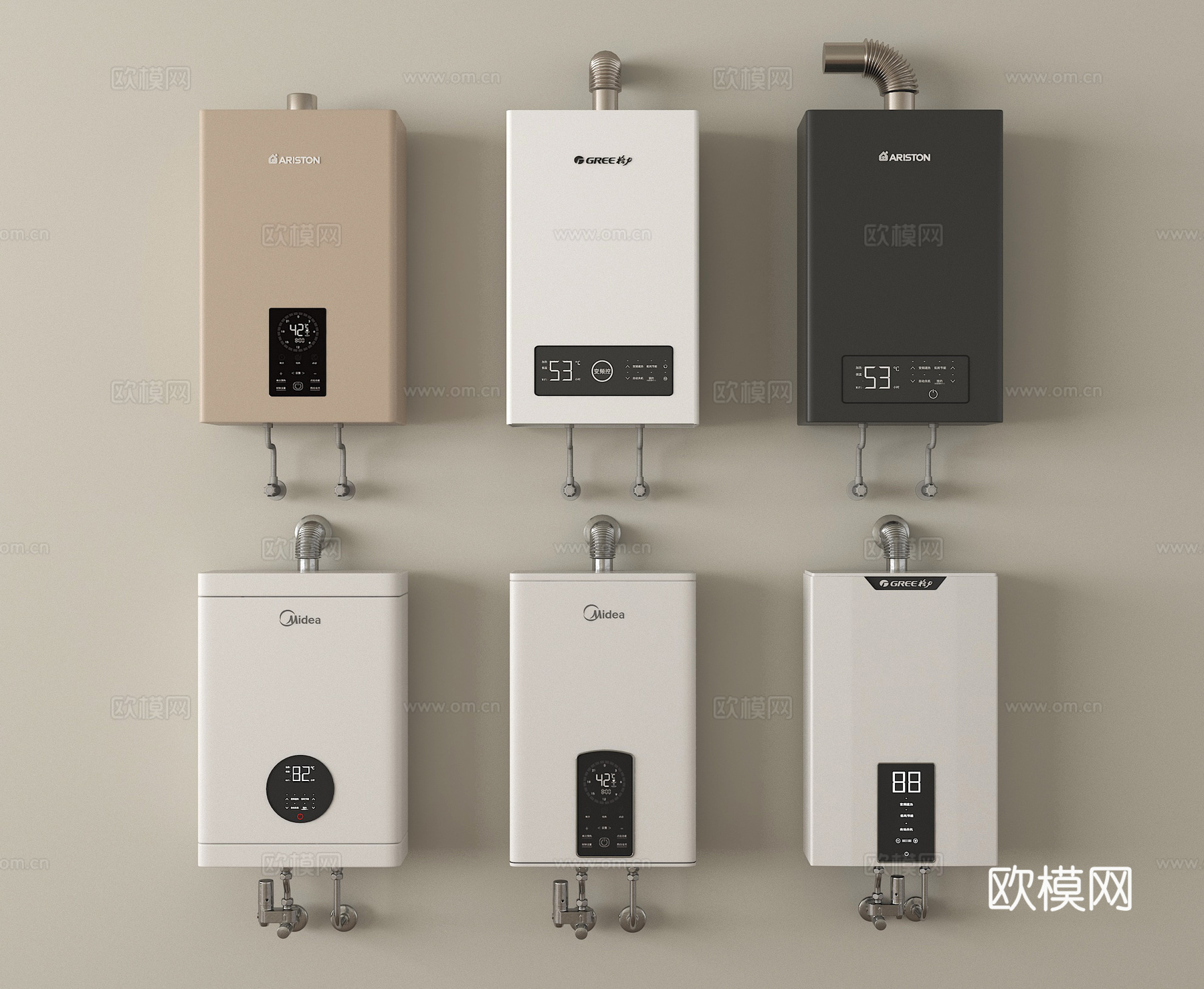 现代热水器 燃气热水器su模型