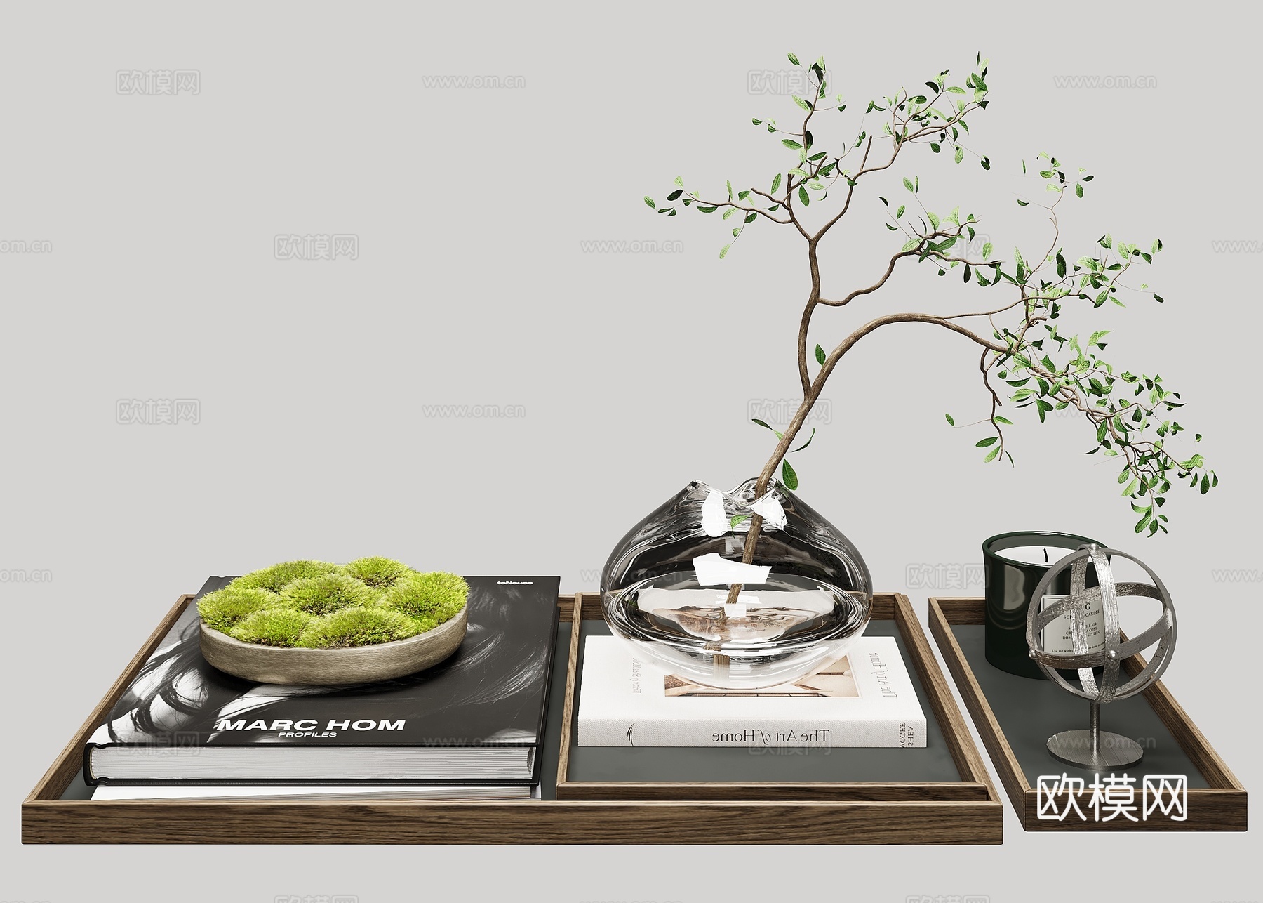 现代摆件组合3d模型下载