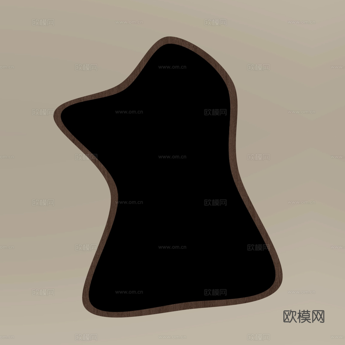 现代中古镜子 异形镜 化妆镜 梳妆镜su模型