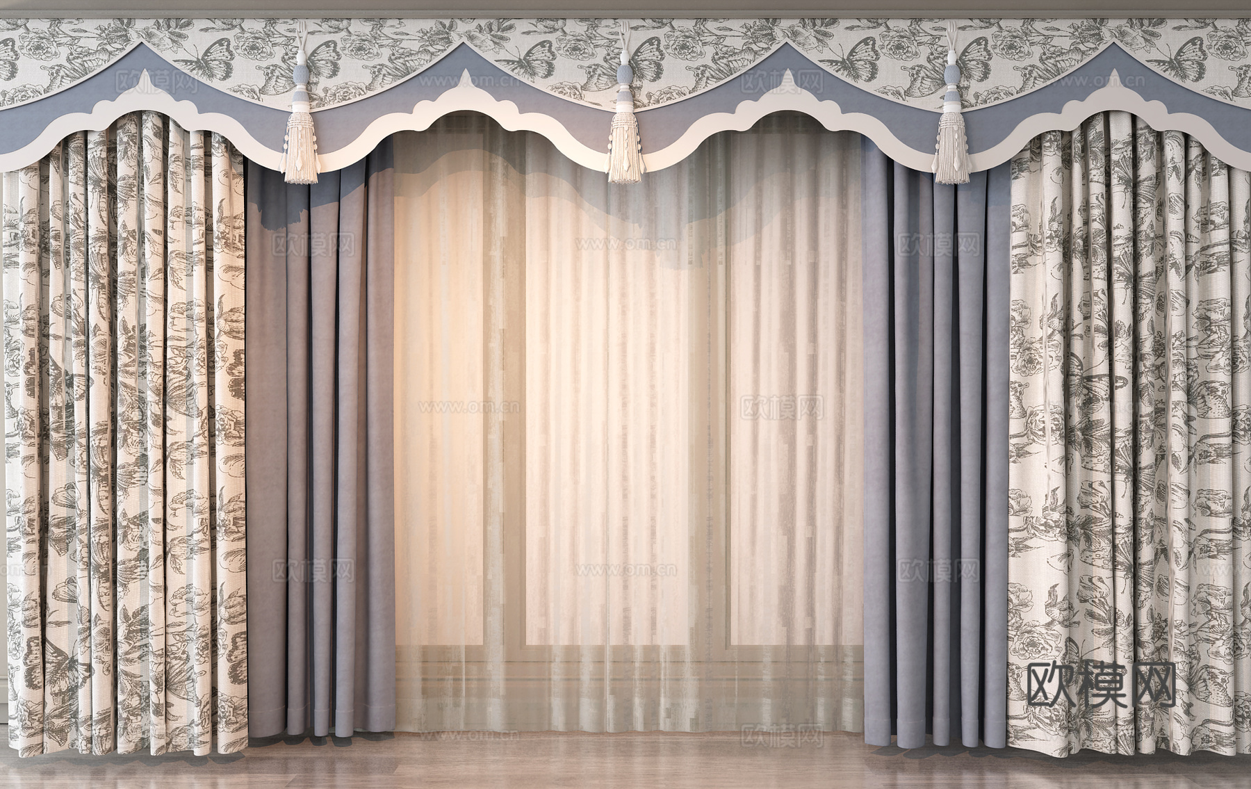 窗帘3d模型下载