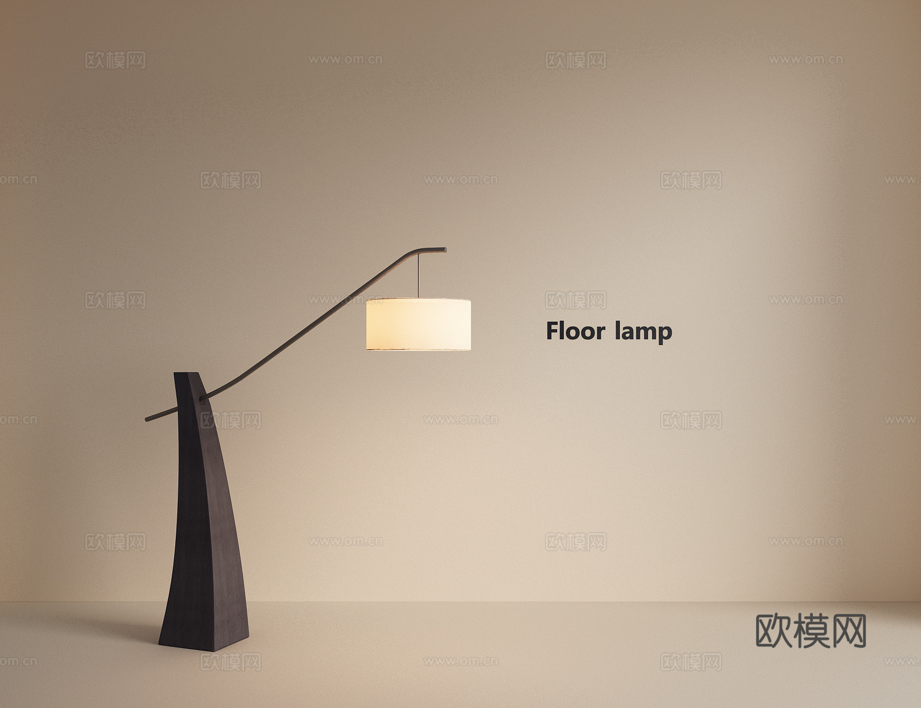 现代复古落地灯 钓鱼灯 客厅落地灯 大型落地灯 艺术落地灯su模型