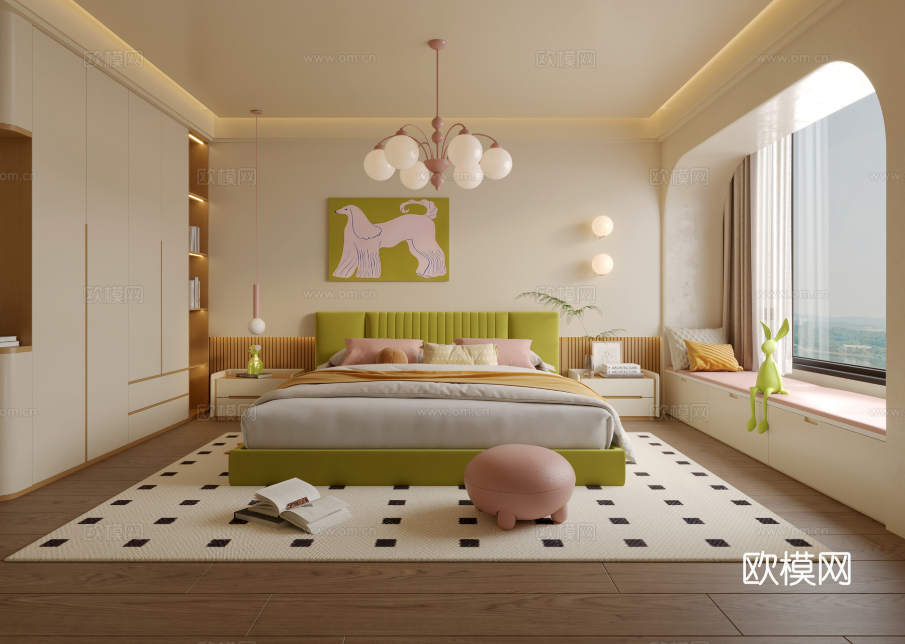多巴胺儿童房3d模型下载（渲染图1）