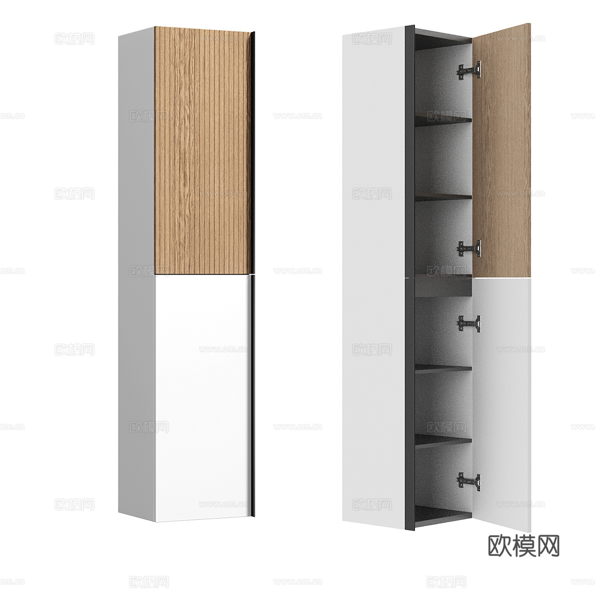 北欧简约储物柜 边柜  装饰边柜3d模型下载