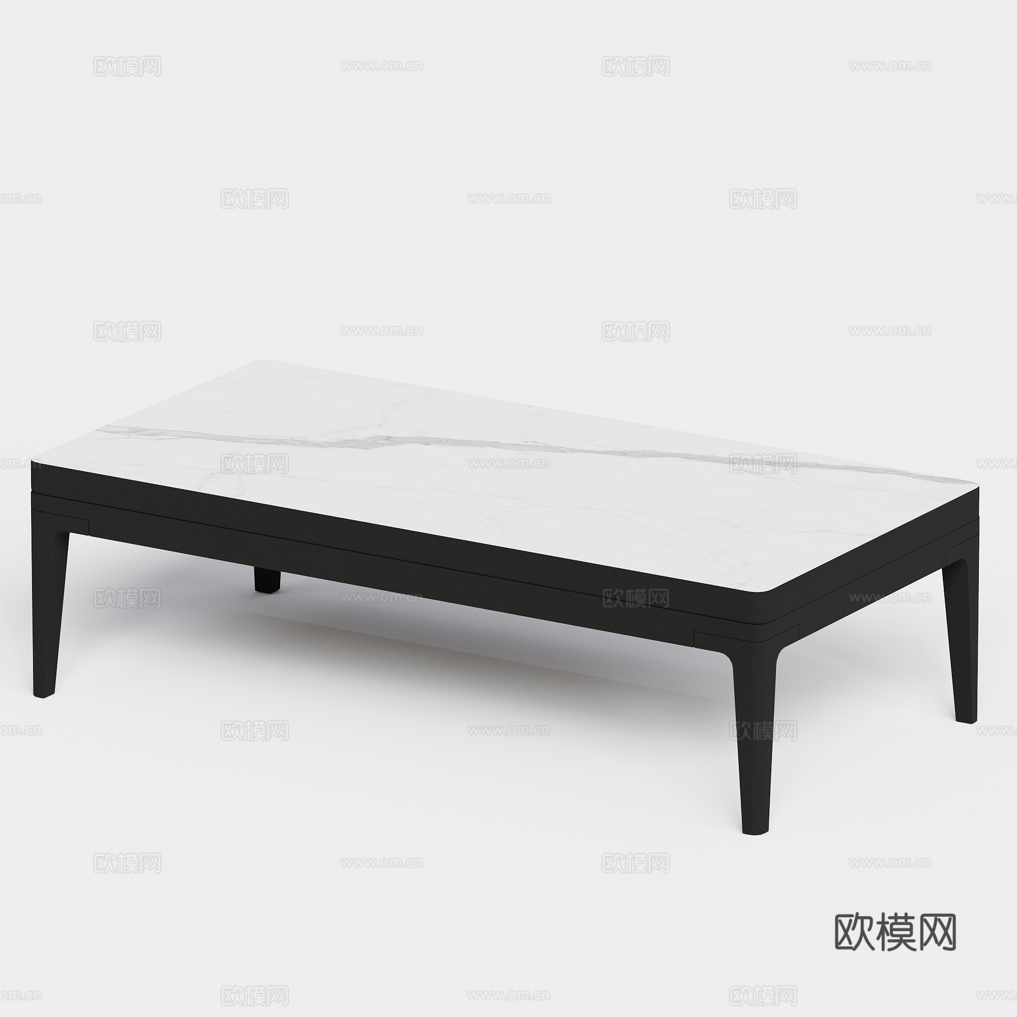 gloster  - 现代茶几 大理石 岩板 长茶几su模型