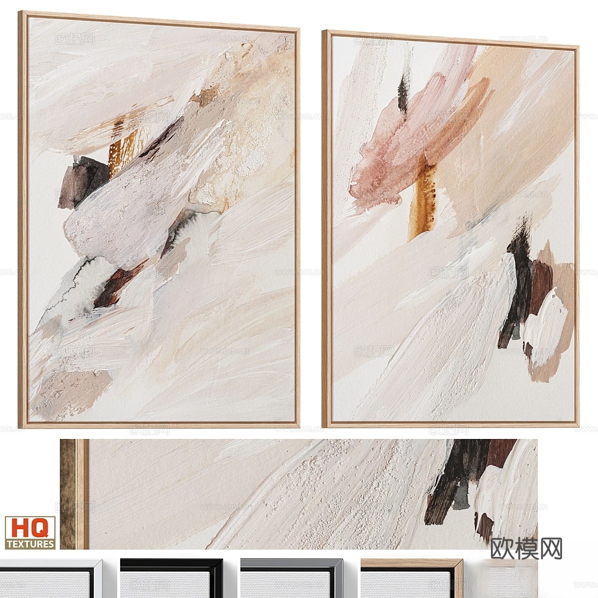 抽象中性纹理装饰画 C-9363d模型下载