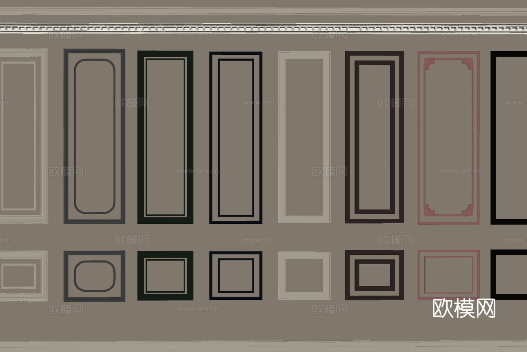 石膏 角花 石膏线 踢脚线 角线 石膏背景墙su模型