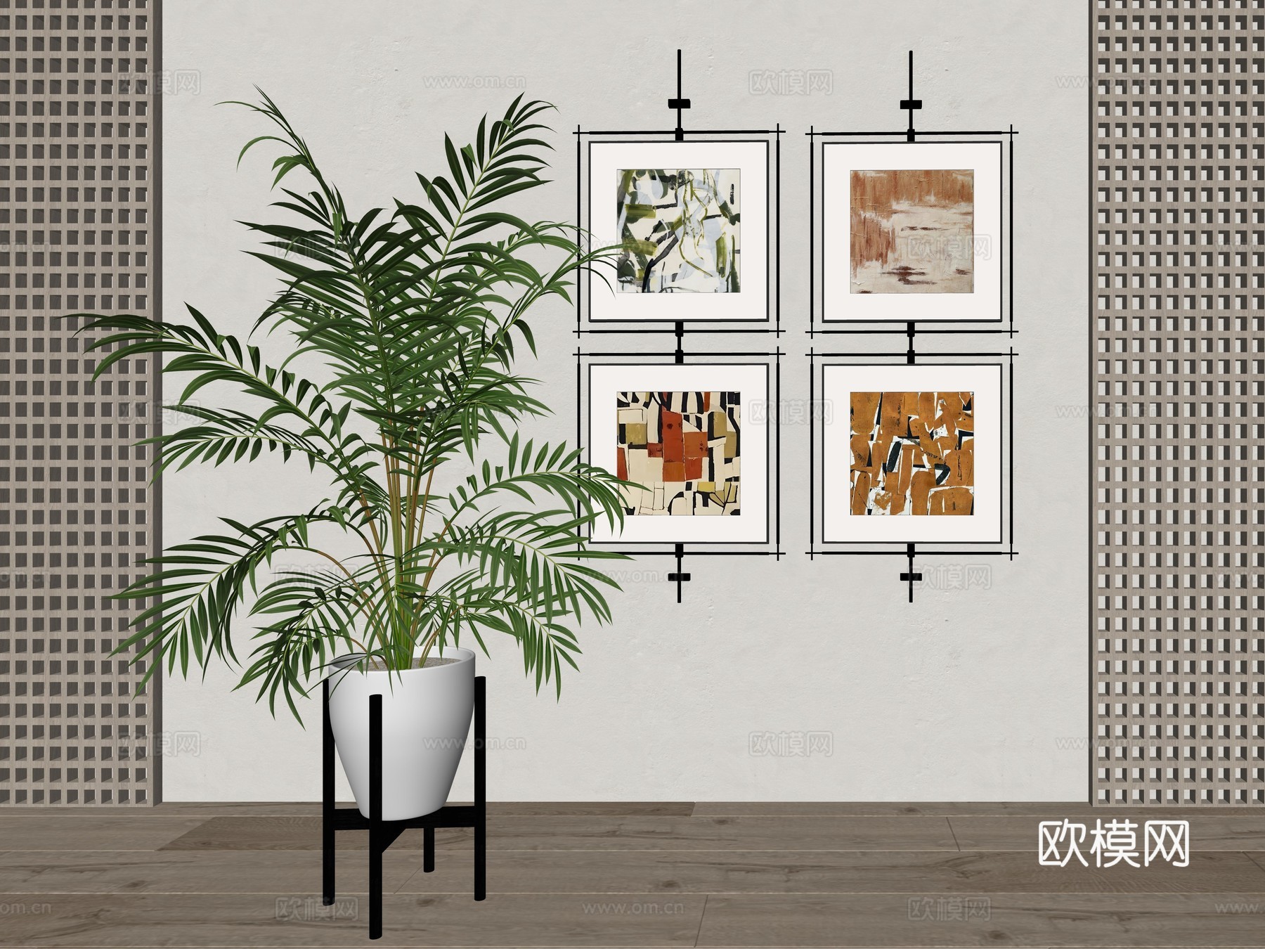 现代室内绿植盆栽植物su模型