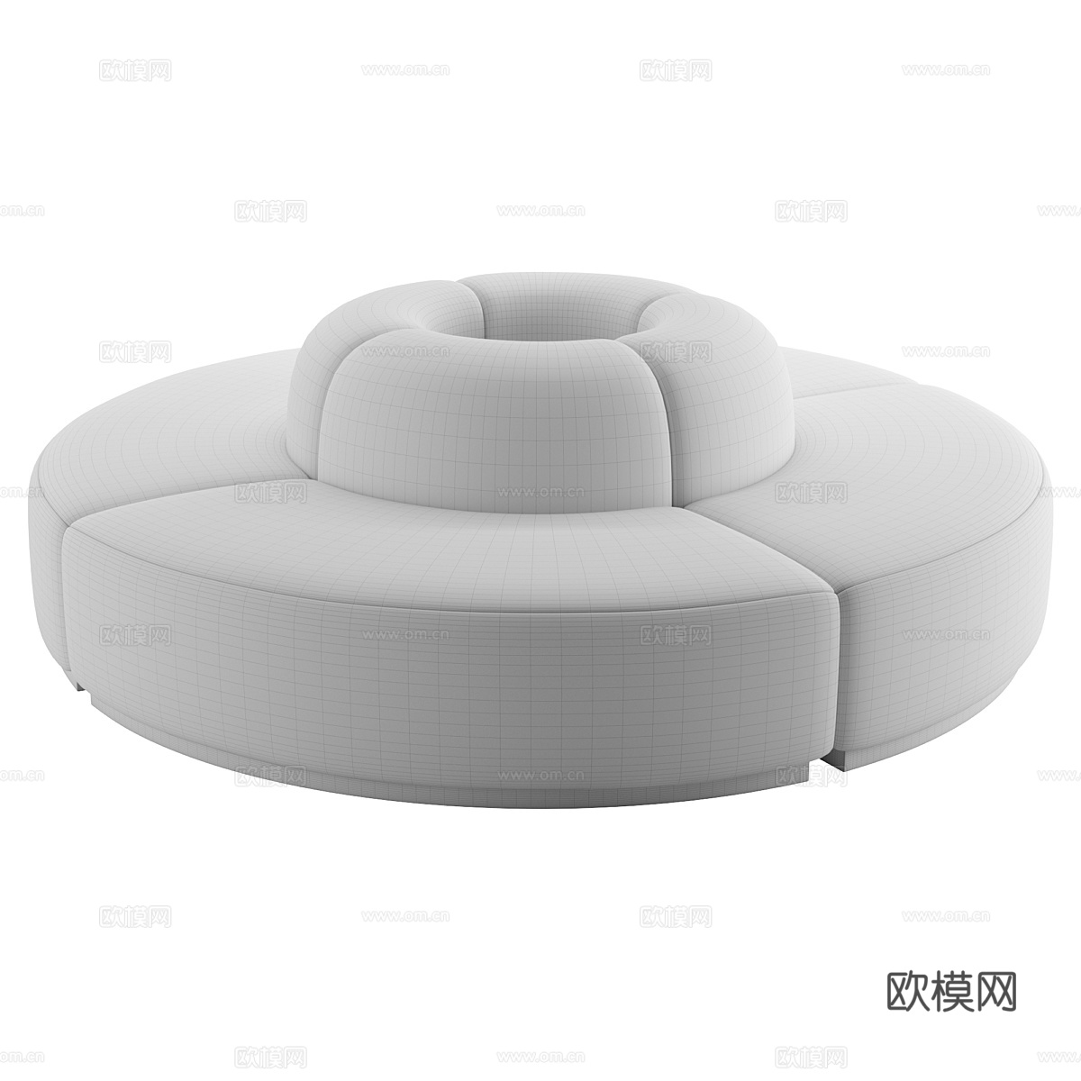 现代意式轻奢 Colette 圆形布艺卡座沙发3d模型下载（渲染图3）