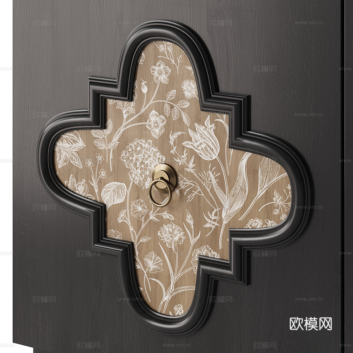 法式中古风装饰柜 边柜 矮柜 斗柜3d模型下载（渲染图5）