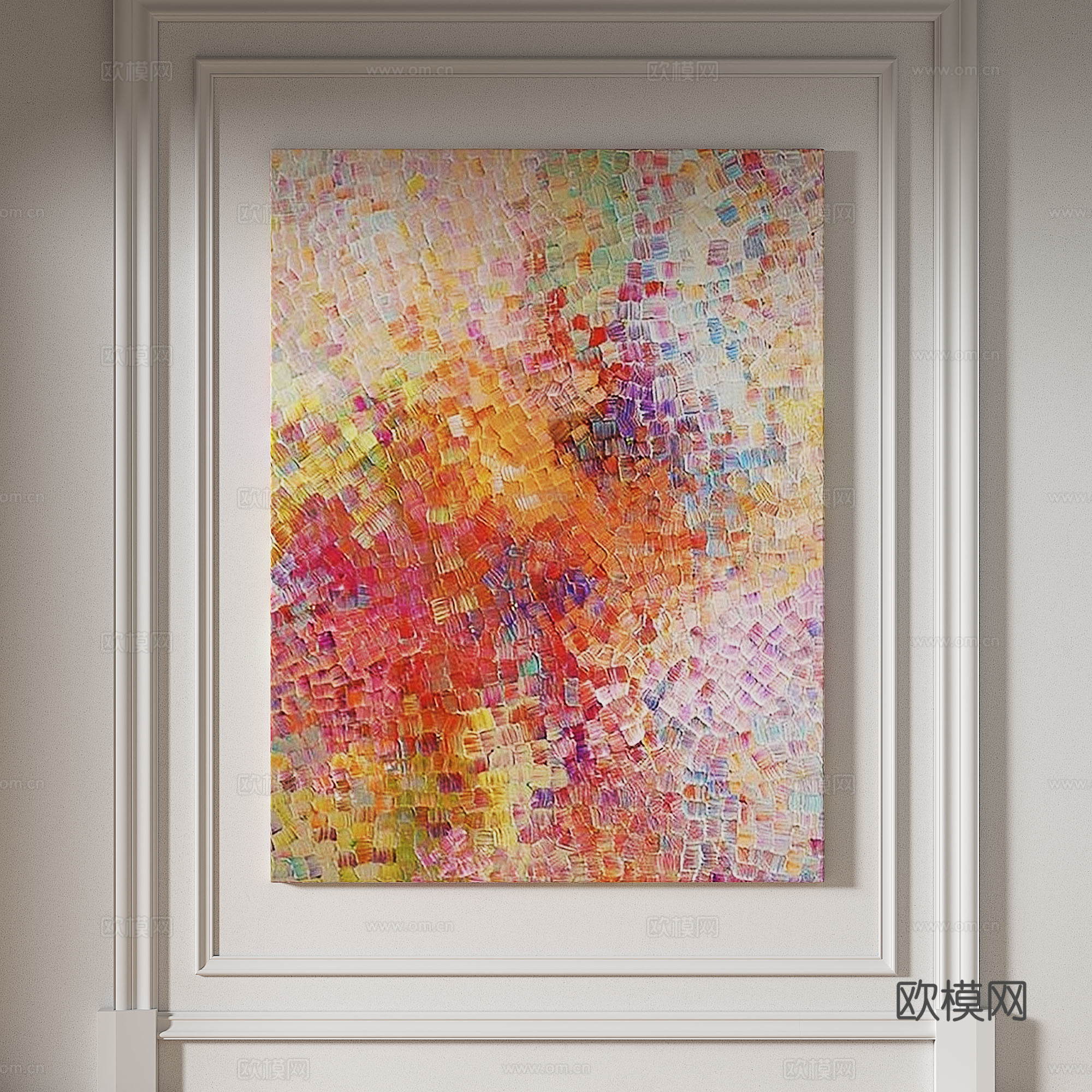 现代，简约，抽象，复古，奶油，立体，装饰画免费3d模型