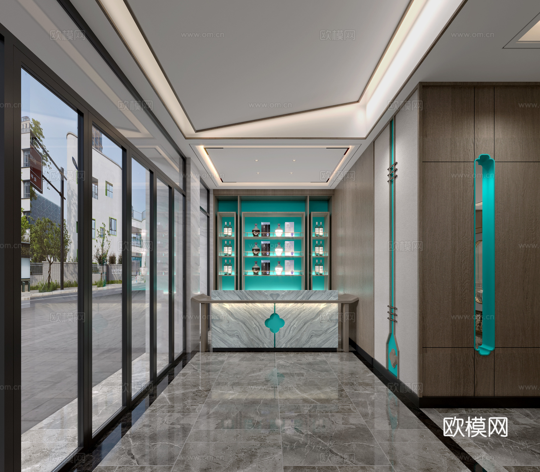 新现代中式火锅店3d模型下载（渲染图6）