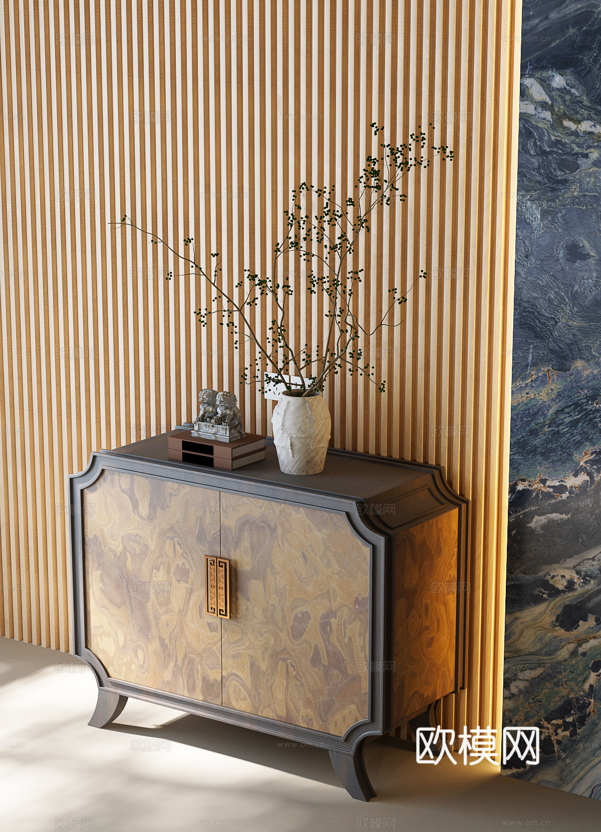 新中式边柜 新中式装饰柜 新中式玄关柜 宋氏边柜 宋氏玄关柜su模型