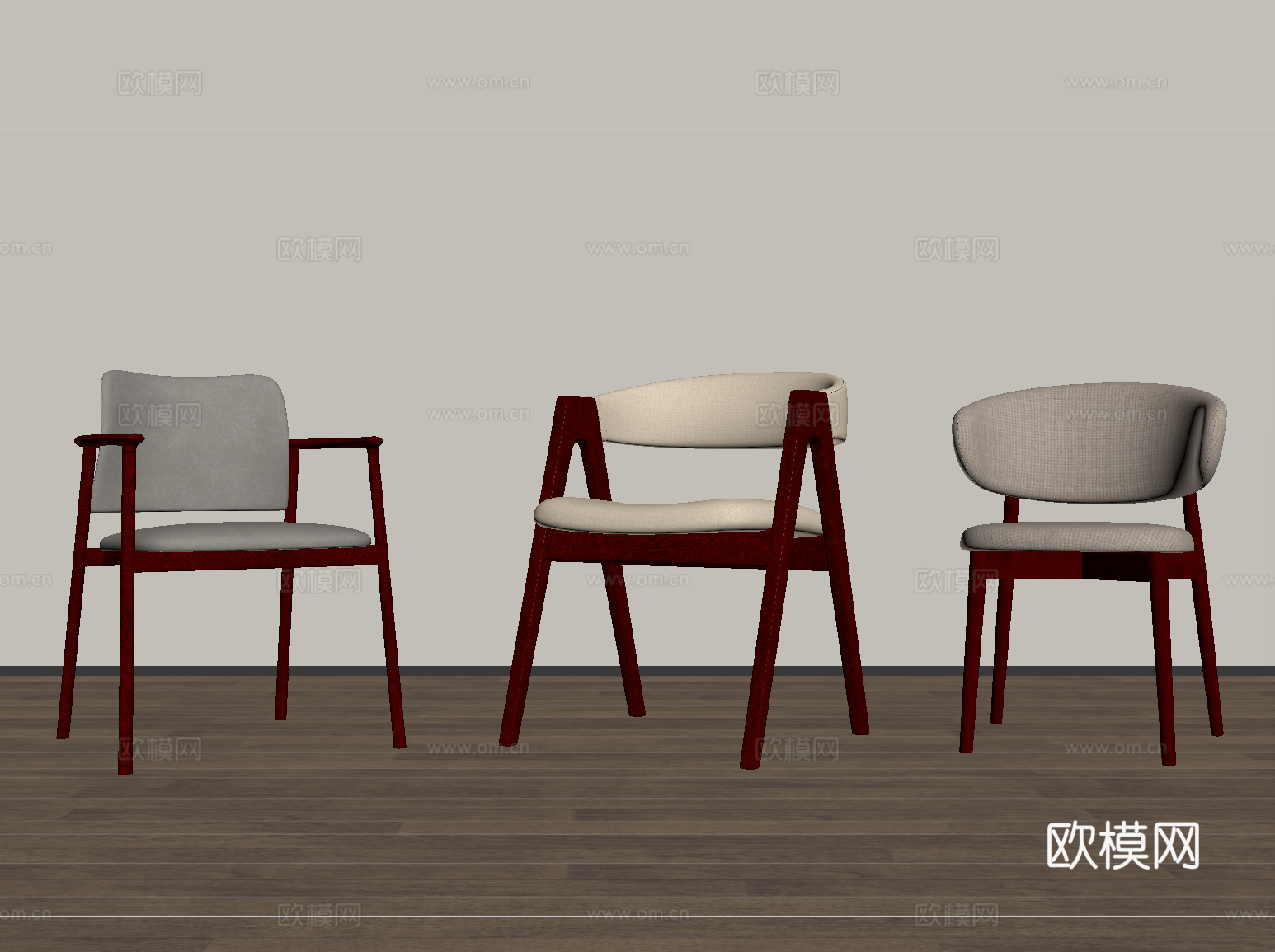 中古风休闲椅 单椅 木材su模型