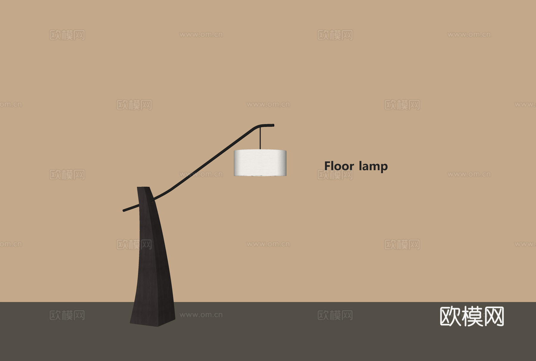 现代复古落地灯 钓鱼灯 客厅落地灯 大型落地灯 艺术落地灯su模型