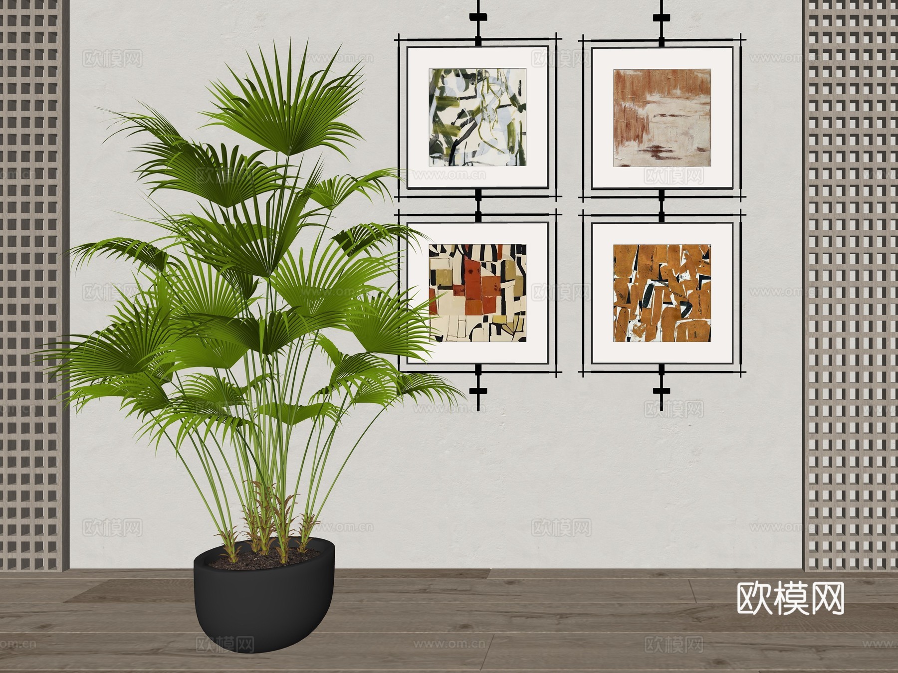 现代室内绿植盆栽植物su模型