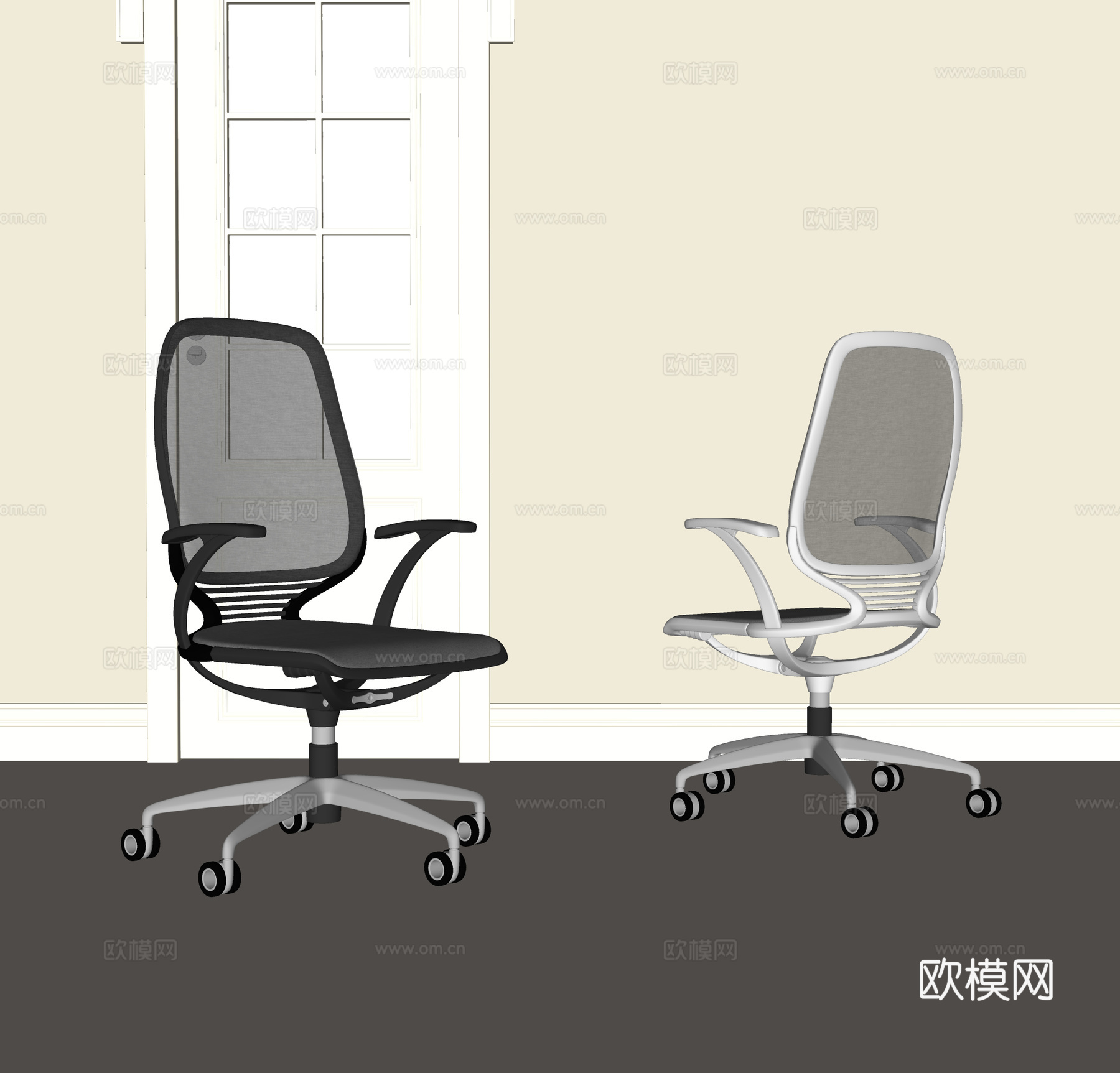 现代简约办公椅su模型