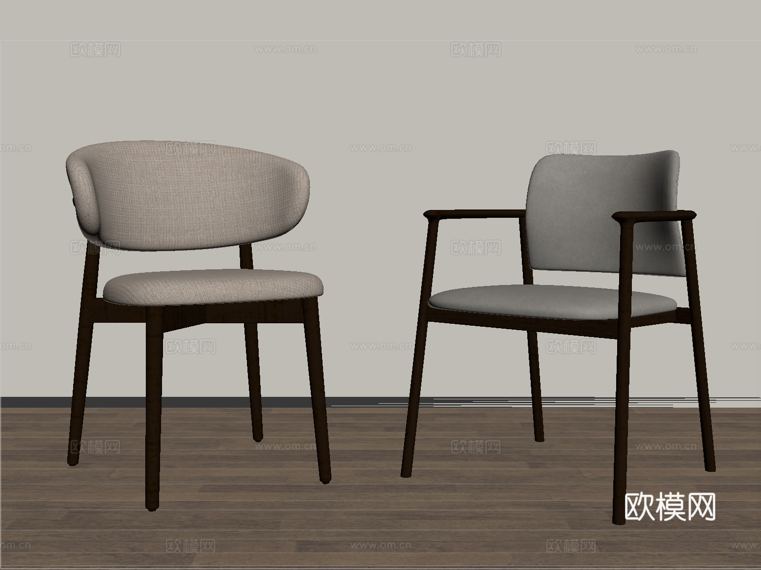 中古风休闲椅 单椅 木材su模型