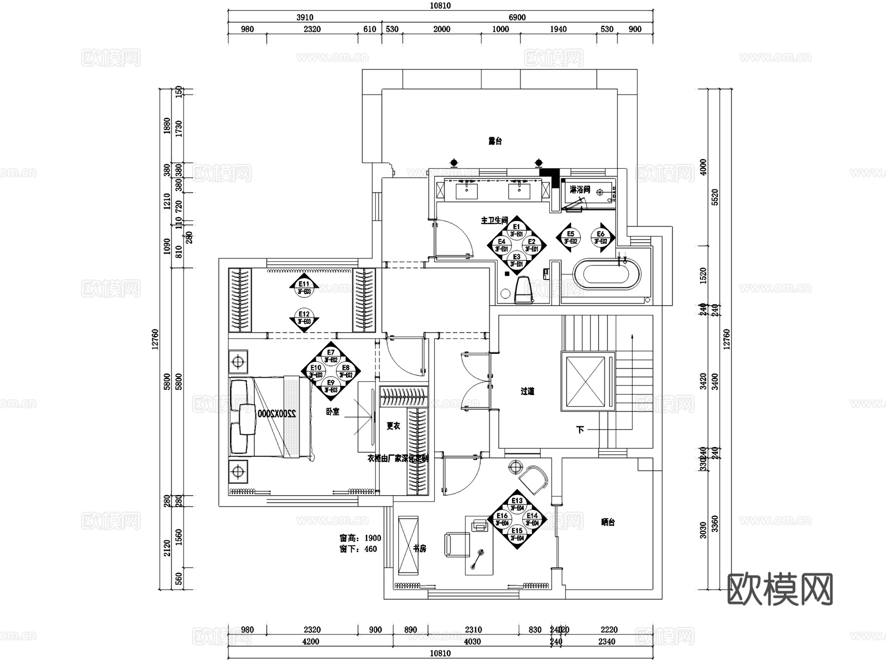新中式三层别墅室内家装CAD施工图cad施工图