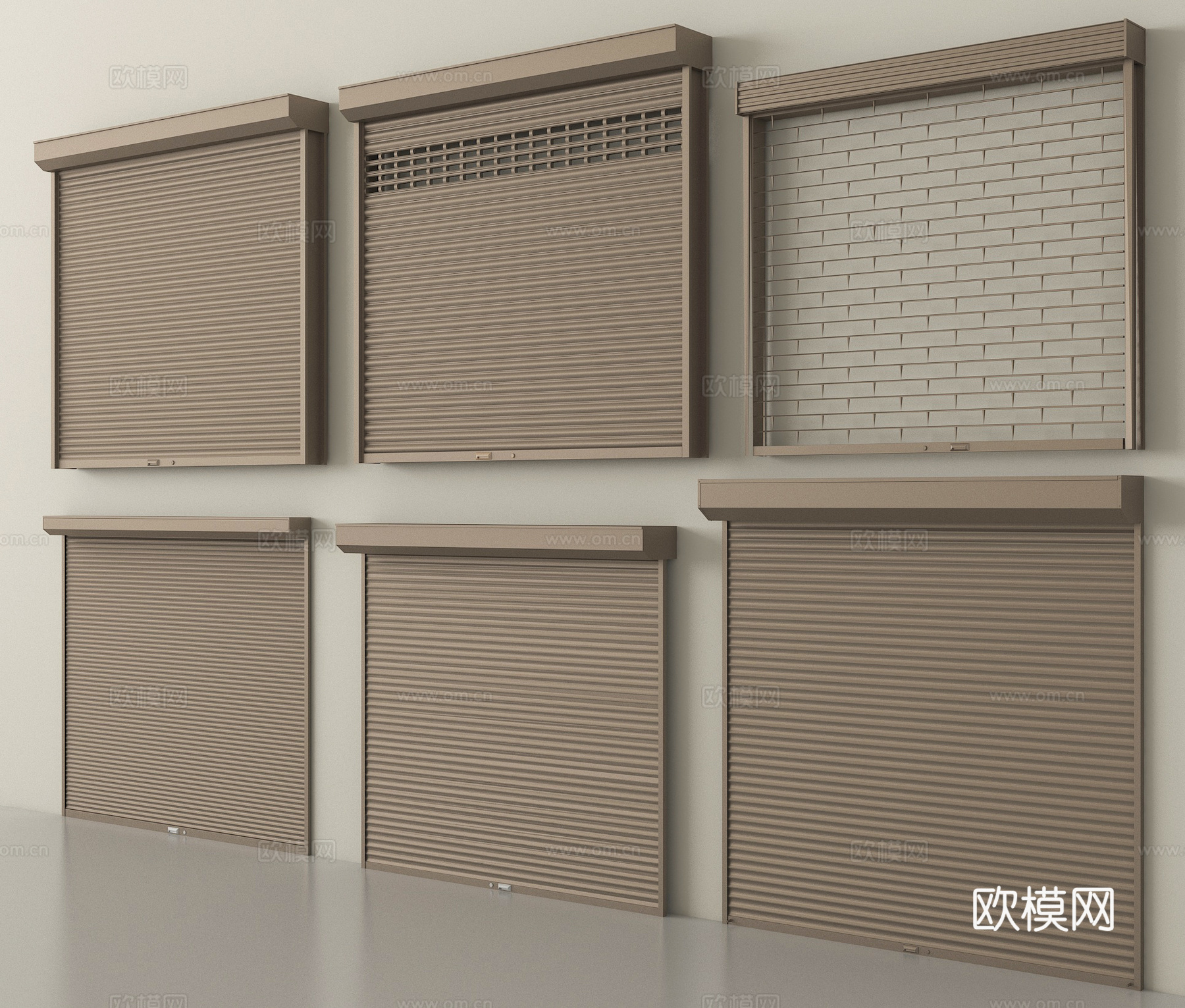 现代卷帘门 卷闸门 车库门 仓库门 防盗门su模型