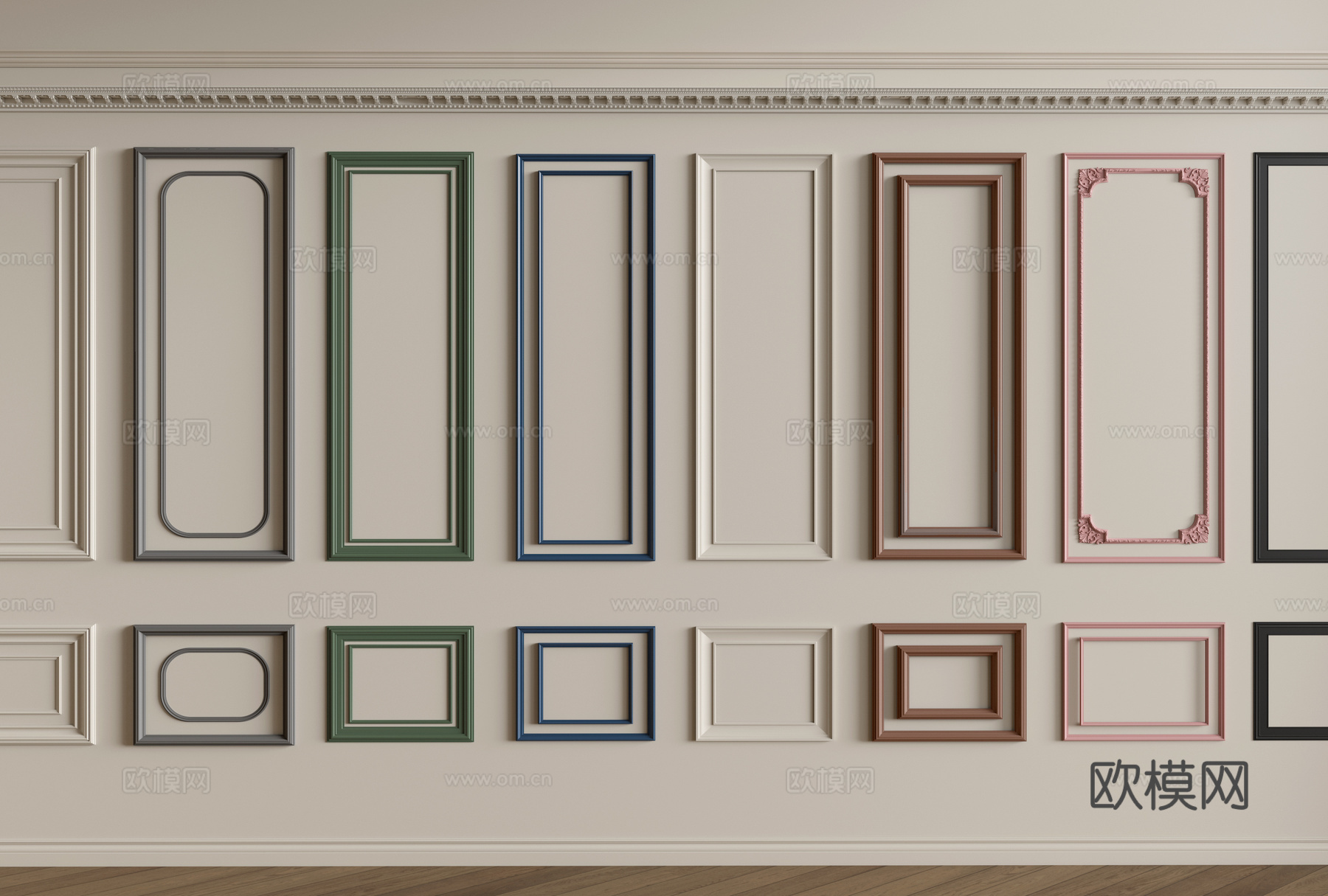 石膏 角花 石膏线 踢脚线 角线 石膏背景墙su模型