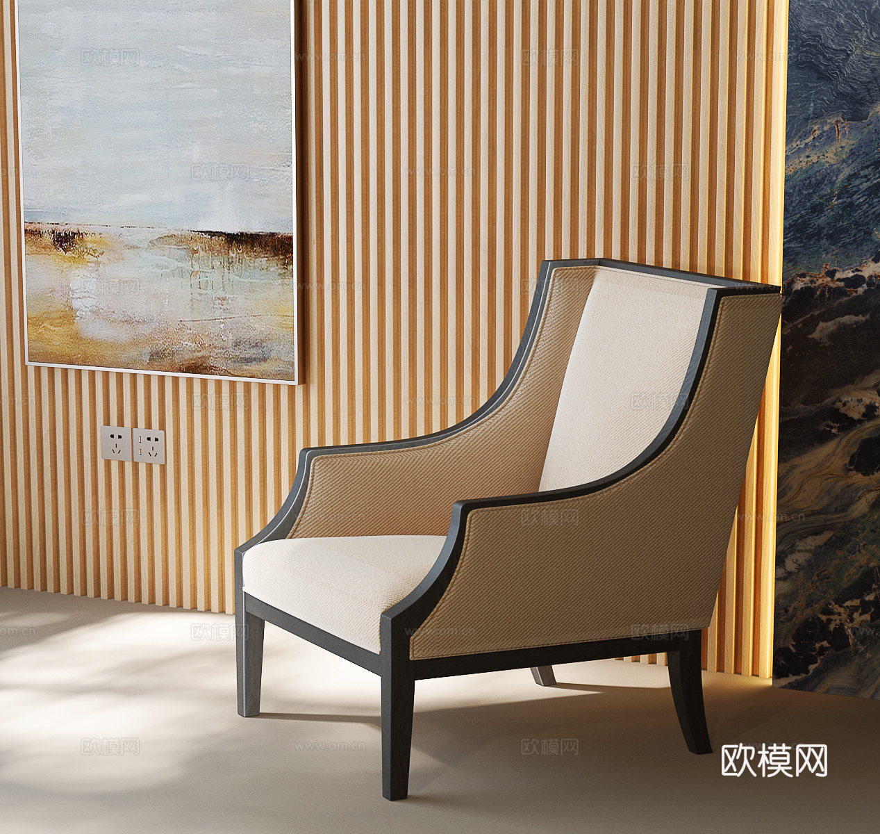 现代美式休闲椅 美式休闲椅su模型