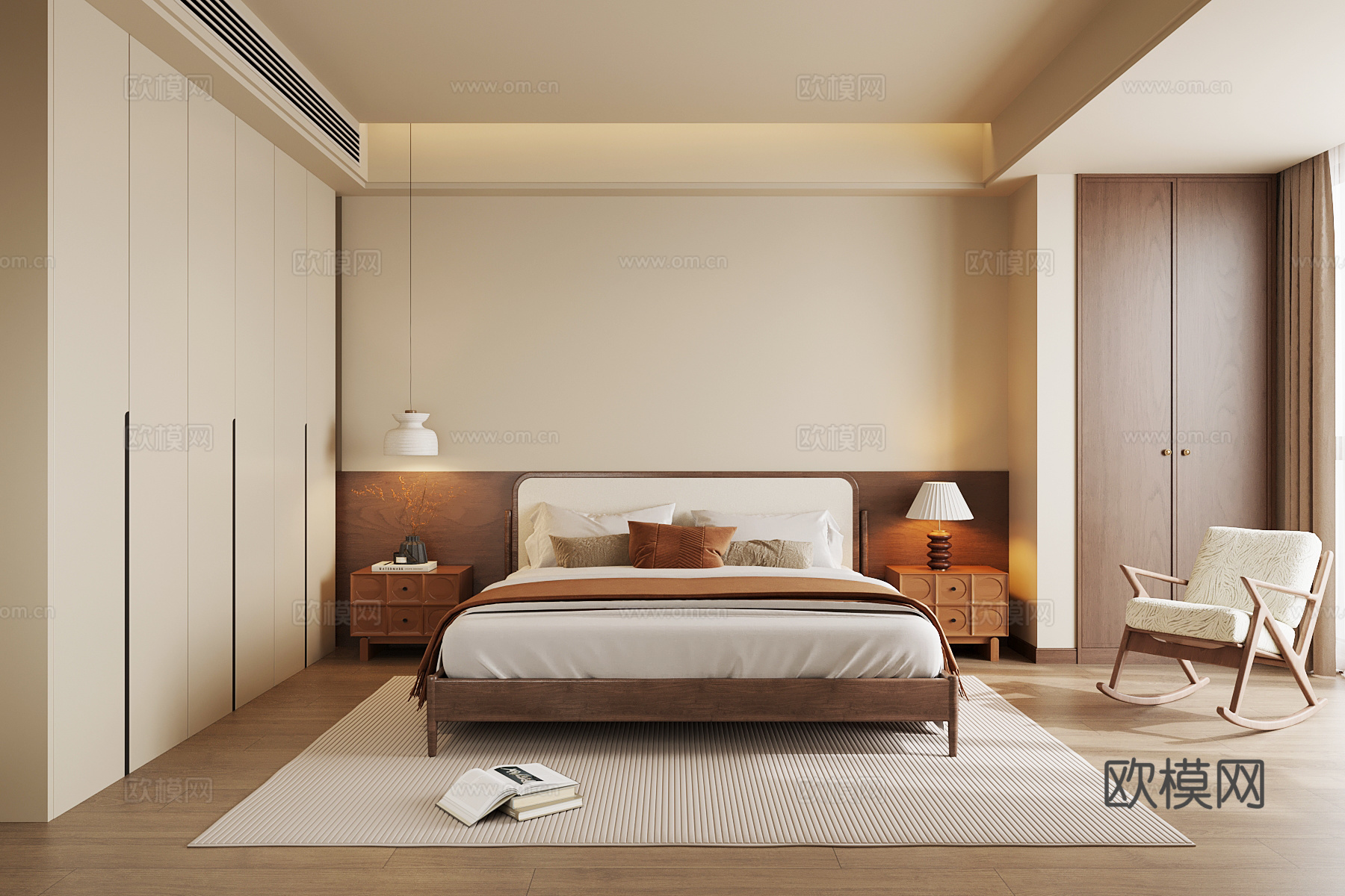 中古风卧室su模型
