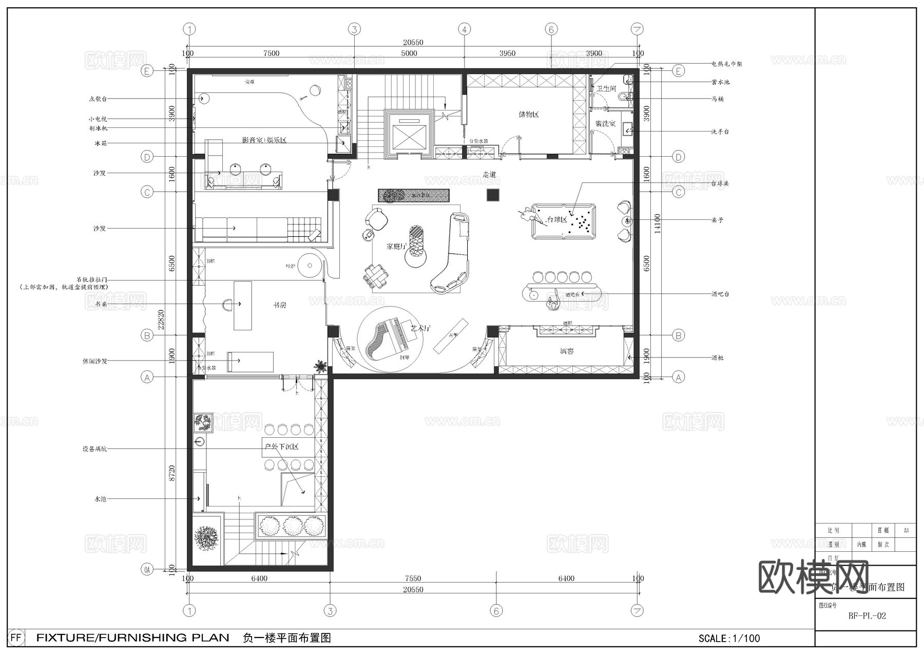 超大别墅全套施工图cad施工图cad施工图
