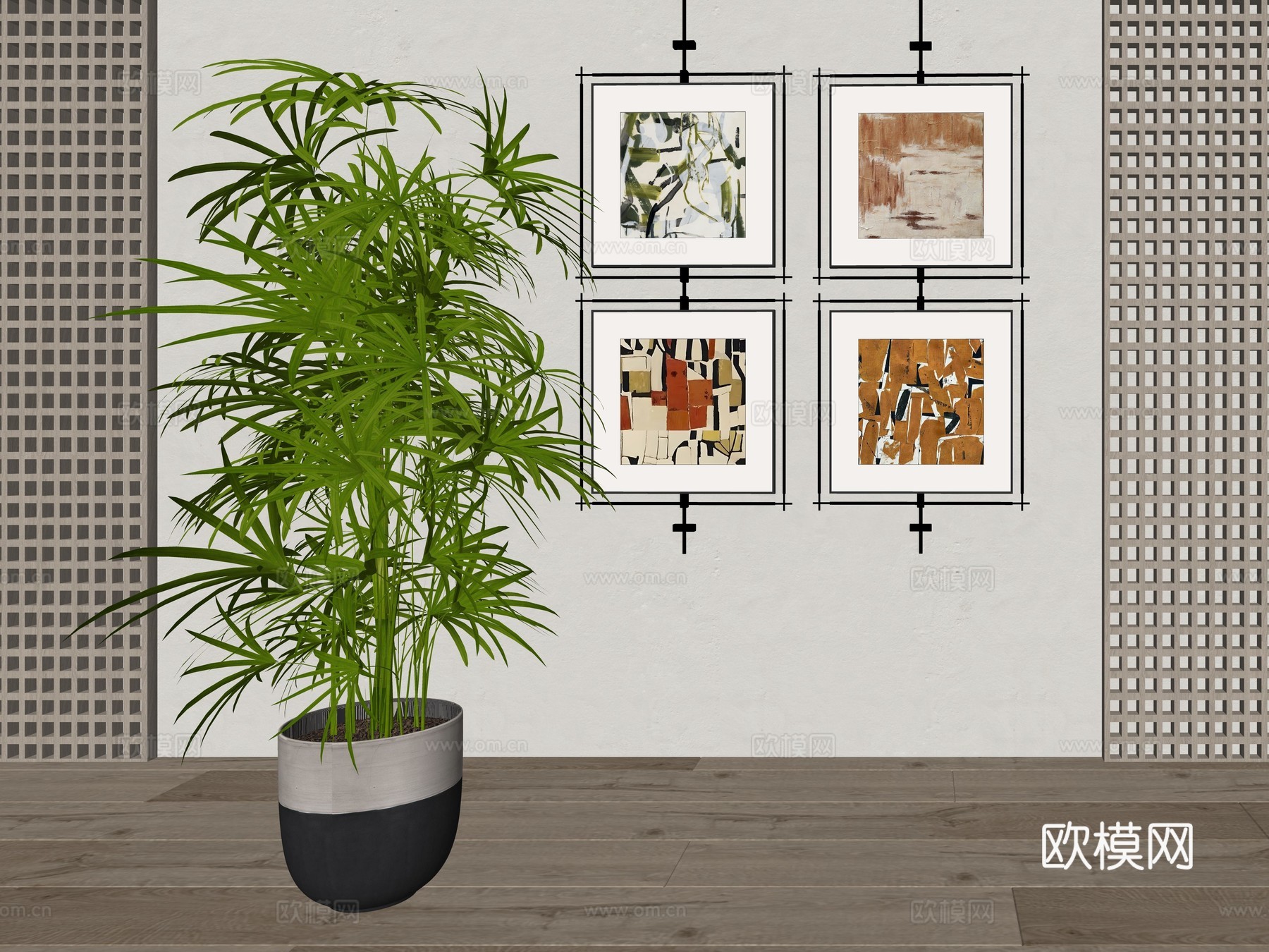 现代室内绿植盆栽植物su模型