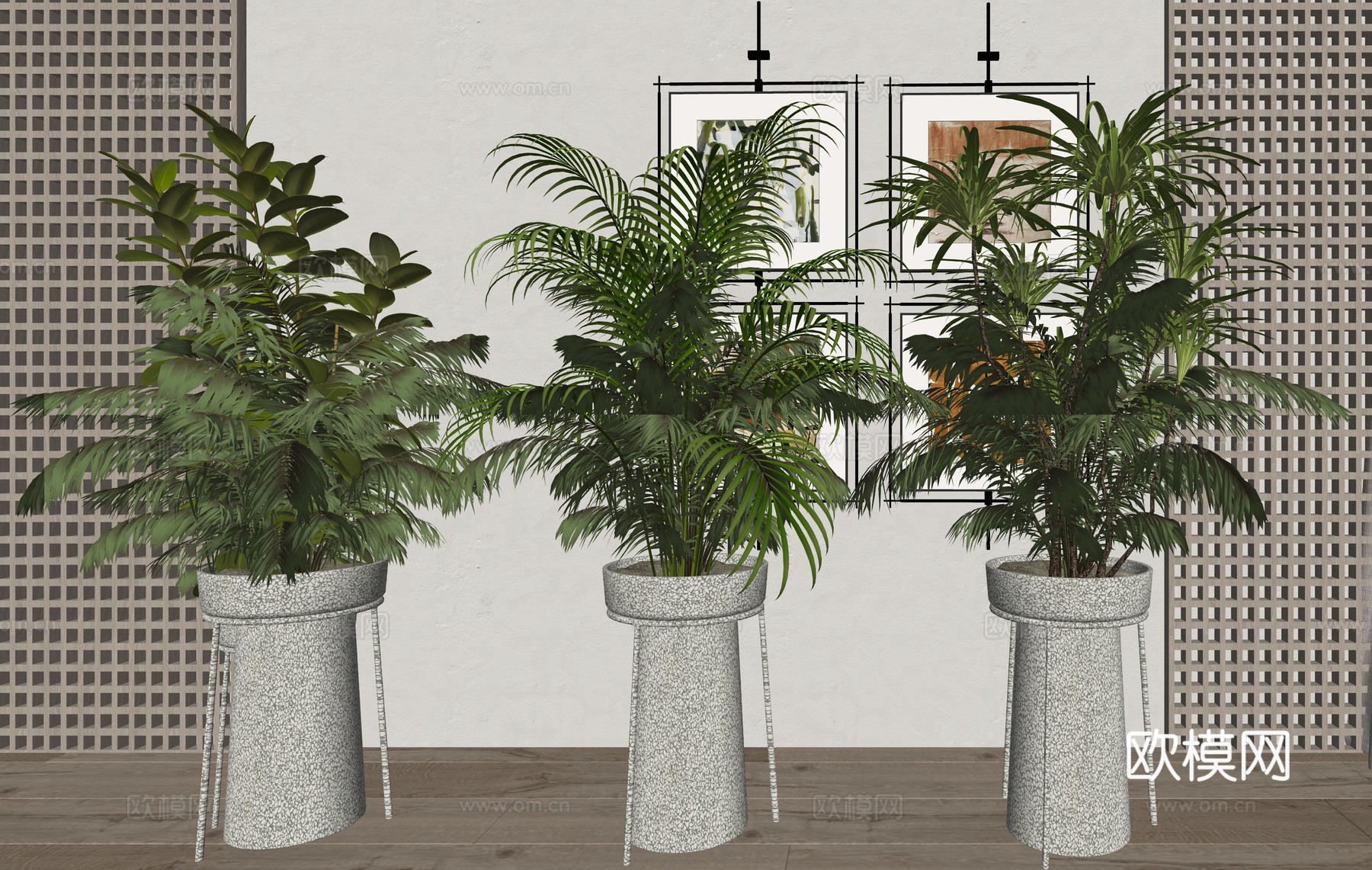 现代室内绿植盆栽植物su模型