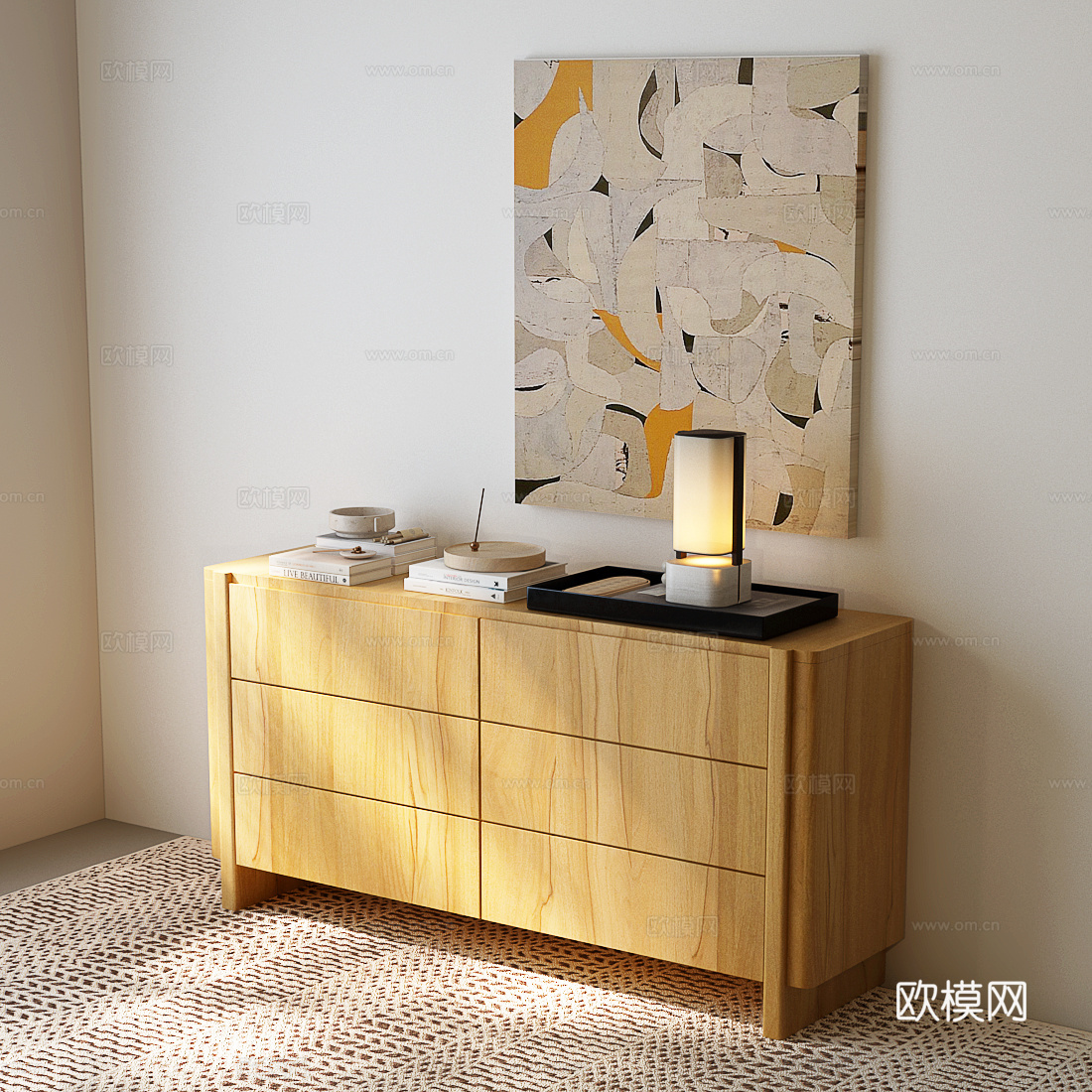 现代中古边柜 现代中古玄关柜 现代中古装饰柜su模型
