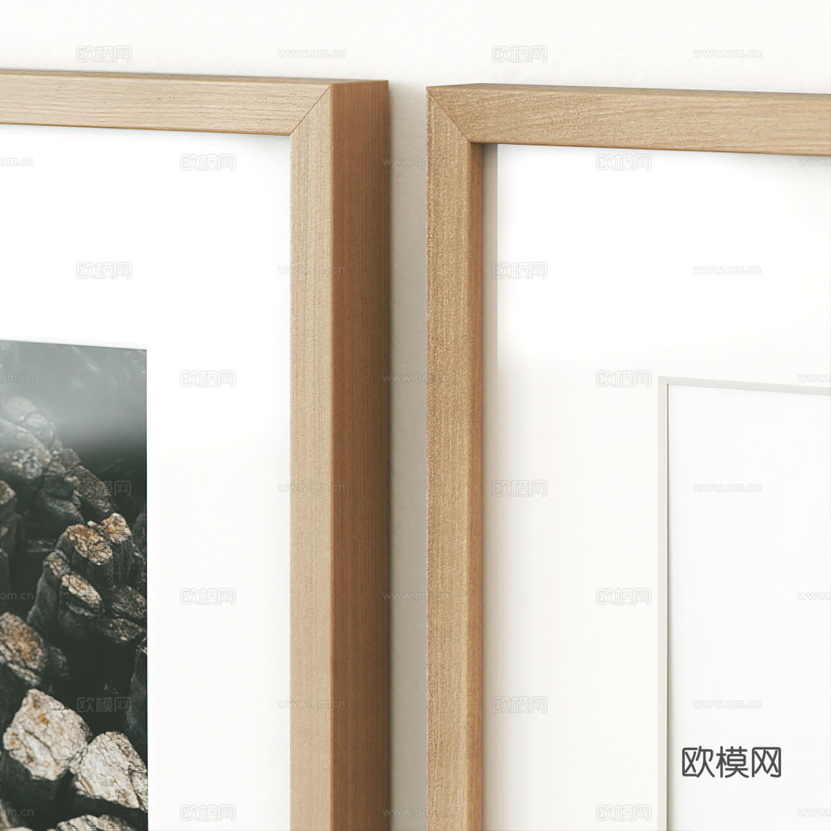 现代北欧原木风装饰挂画3d模型下载（渲染图3）