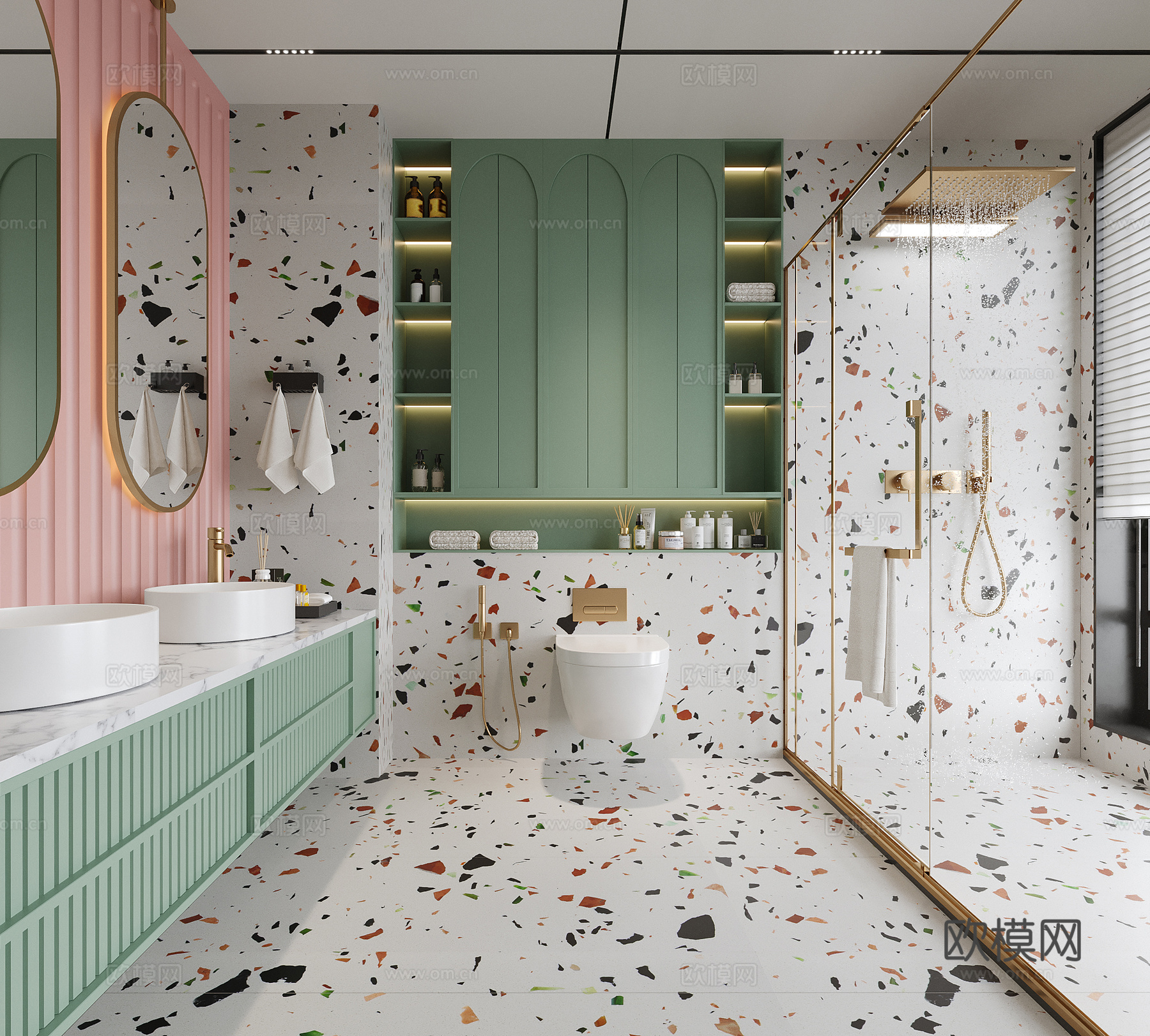 现代卫生间 洗手台 台盆 浴室su模型