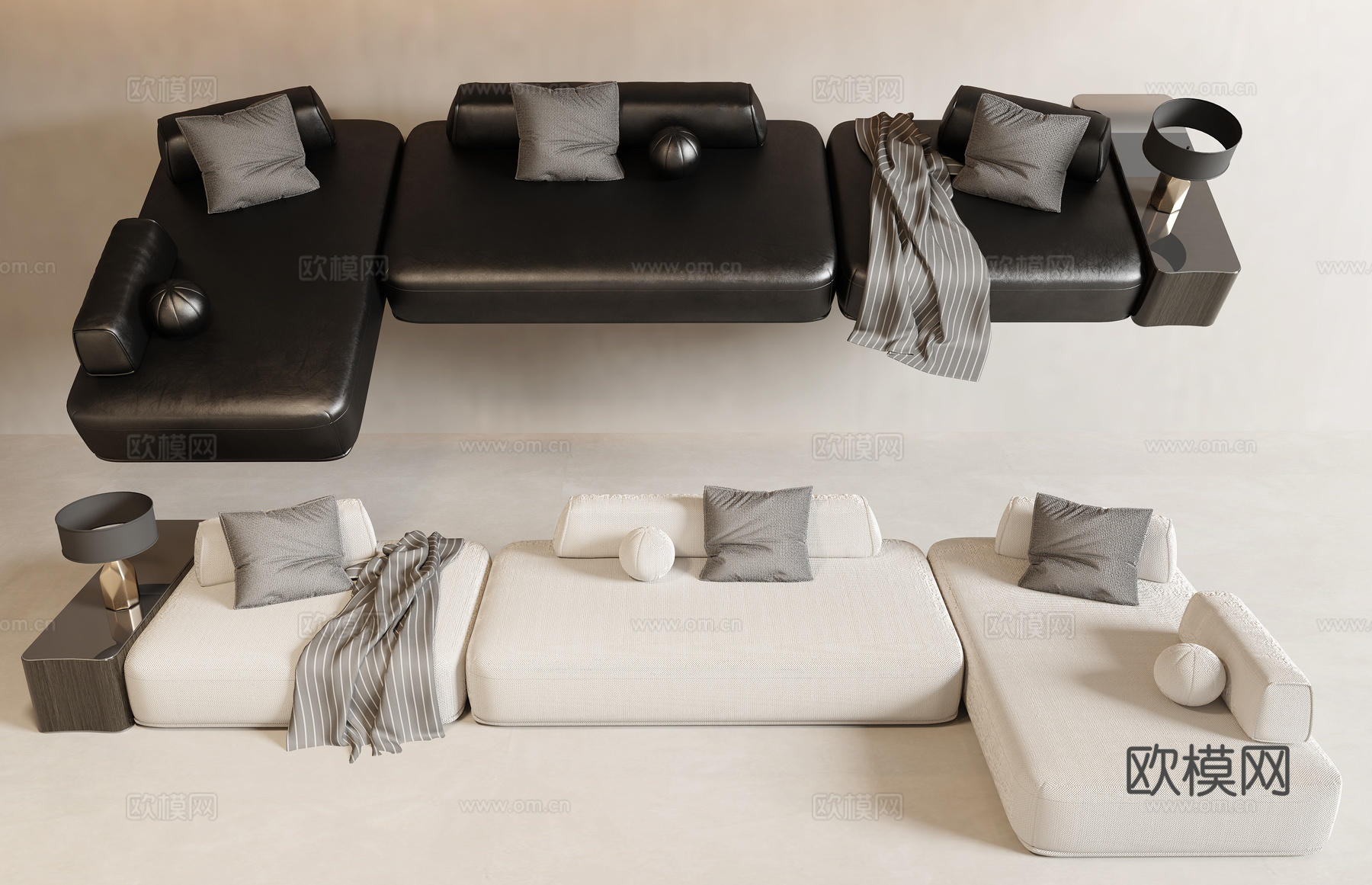 现代沙发3d模型下载