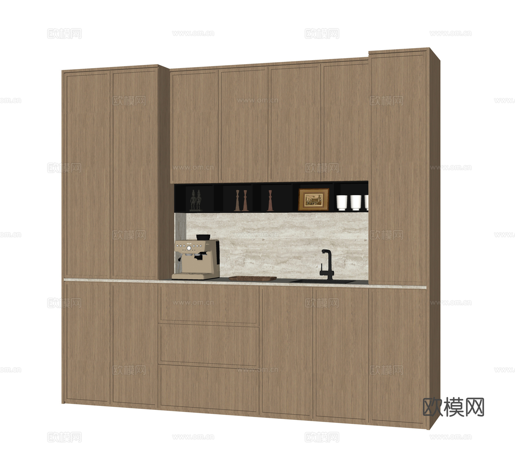 现代餐边柜 酒柜su模型