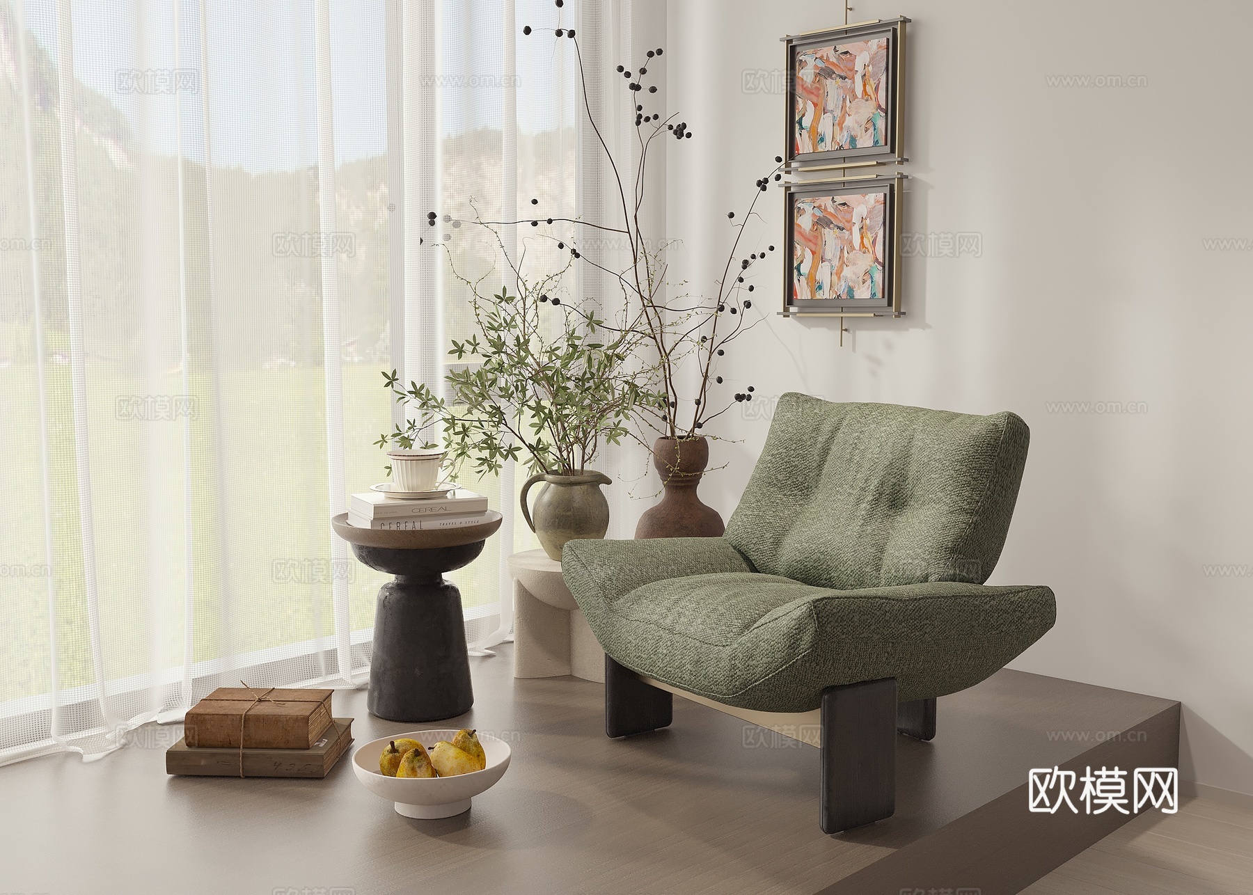 现代休闲单椅3d模型下载